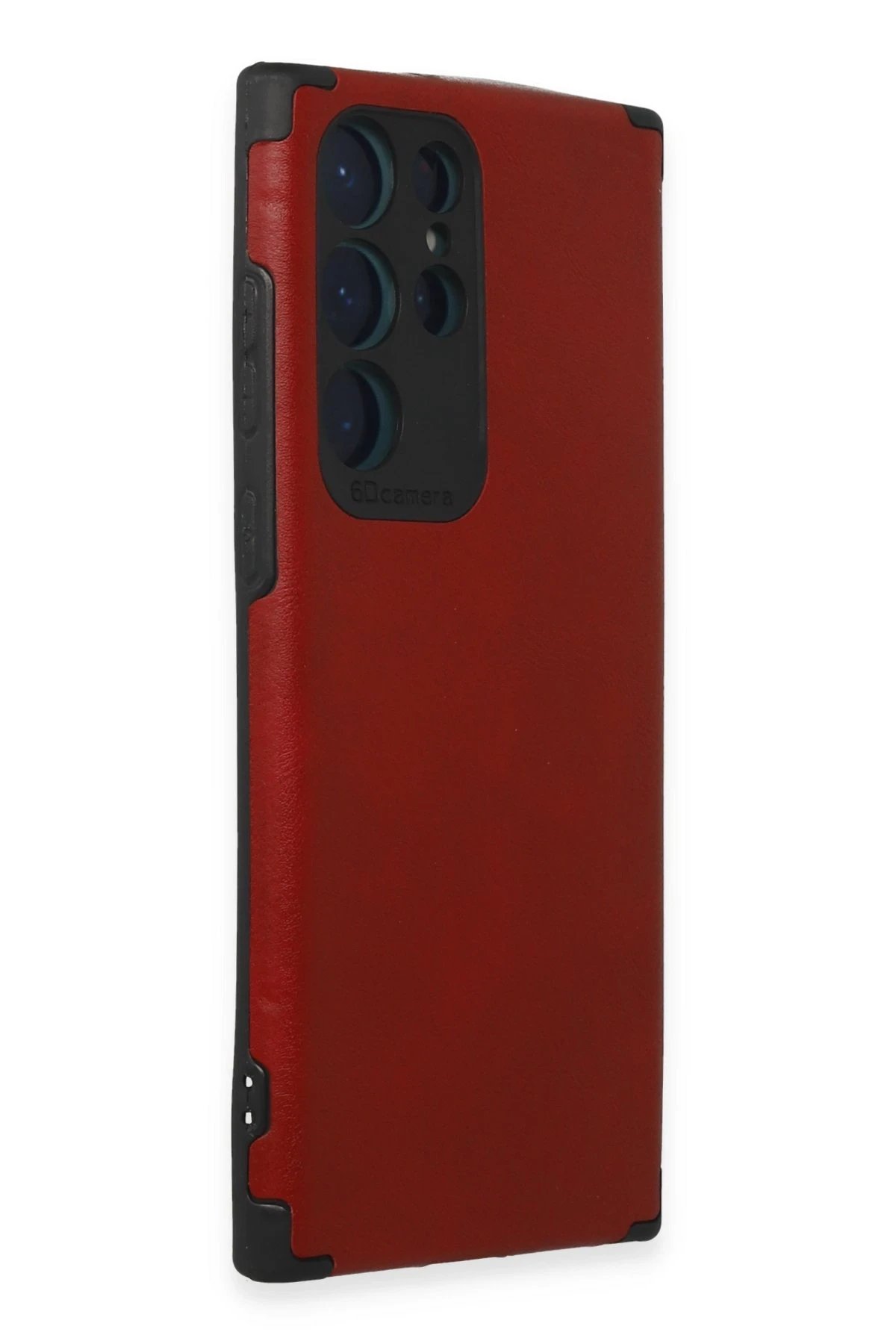 Newface Samsung Galaxy S22 Ultra Kılıf Loop Deri Silikon - Kırmızı