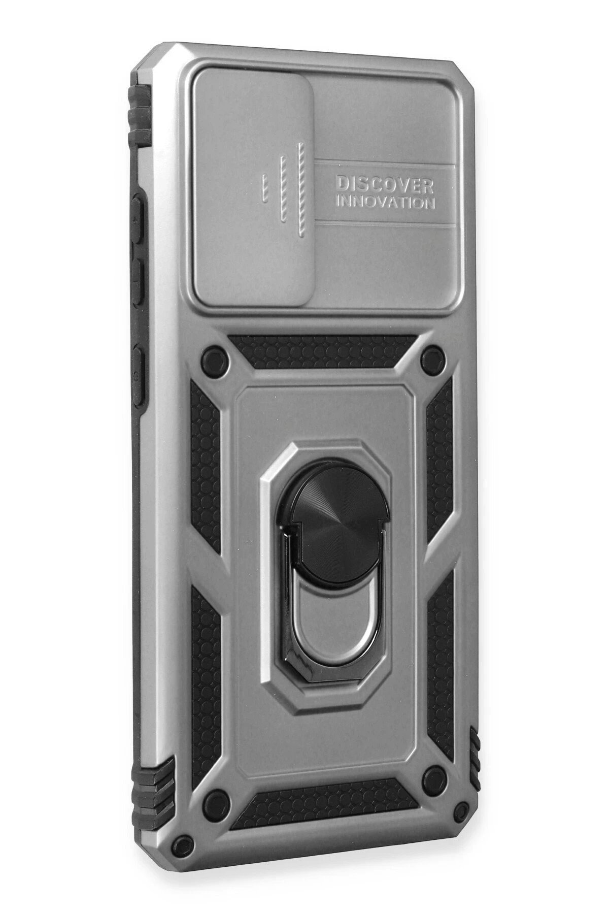 Newface Samsung Galaxy A73 5G Kılıf Pars Lens Yüzüklü Silikon - Gümüş