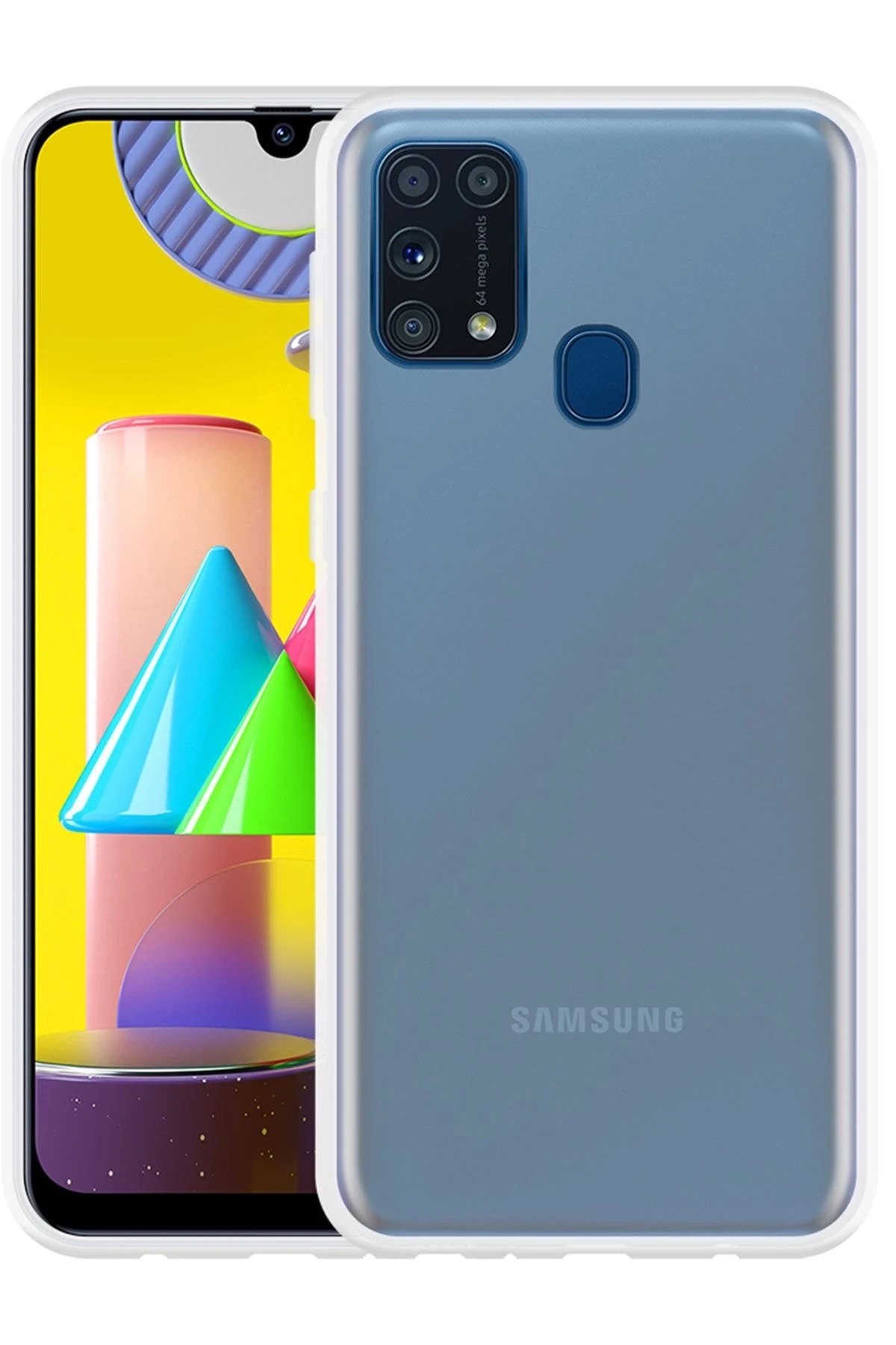 Newface Samsung Galaxy M31 Kılıf Lüx Şeffaf Silikon