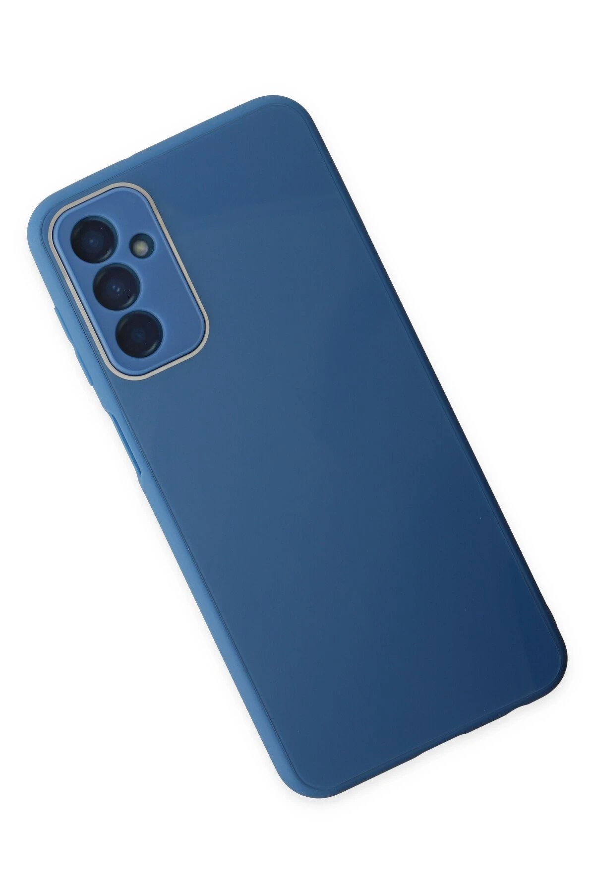 Newface Samsung Galaxy M23 Kılıf Glass Kapak - Mavi