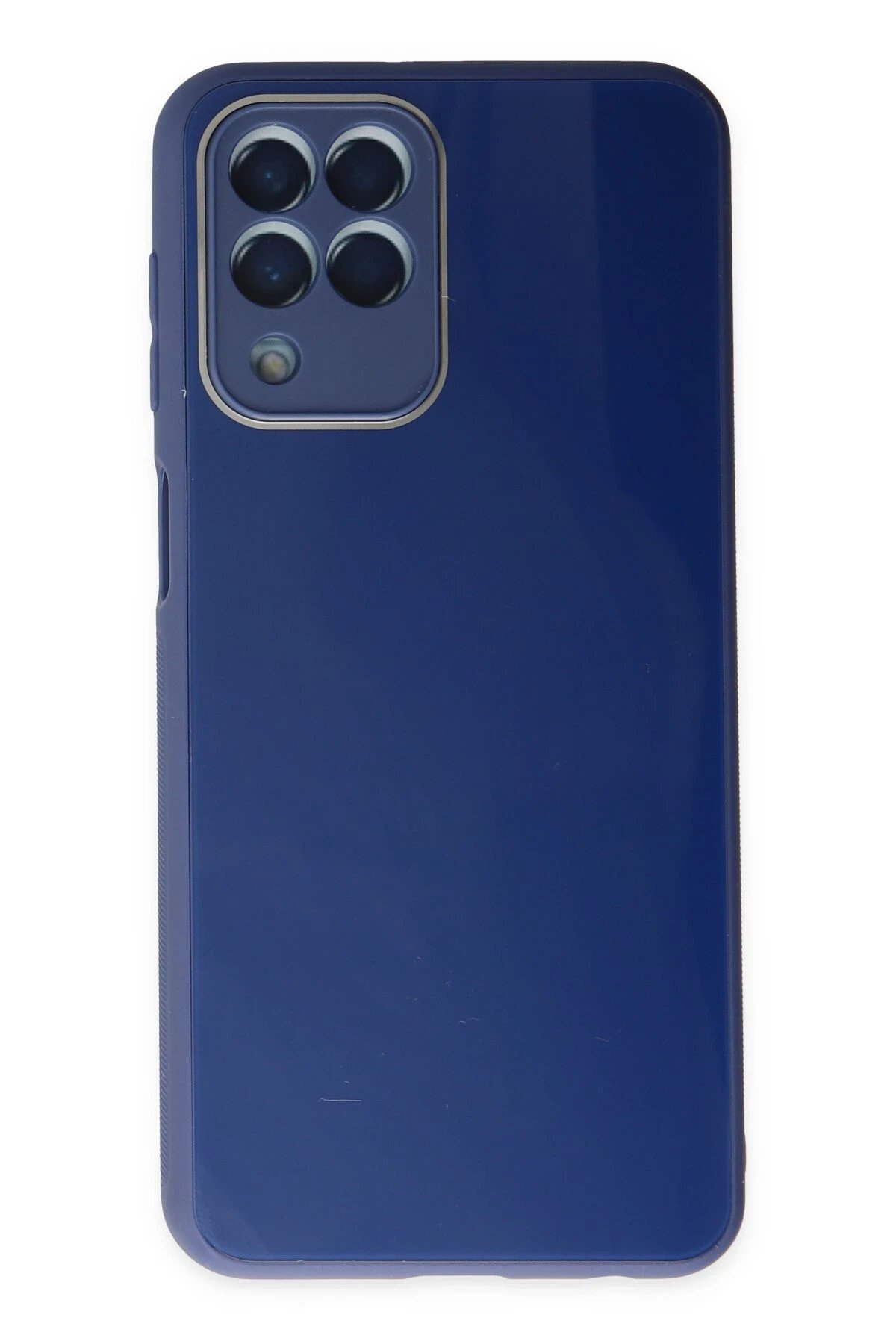 Newface Samsung Galaxy M33 Kılıf Glass Kapak - Lacivert