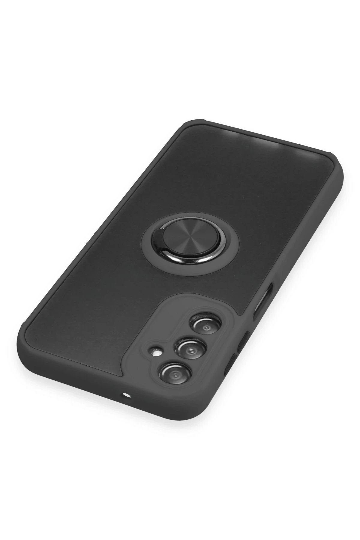 Newface Samsung Galaxy A14 4G Kılıf Montreal Yüzüklü Silikon Kapak - Siyah