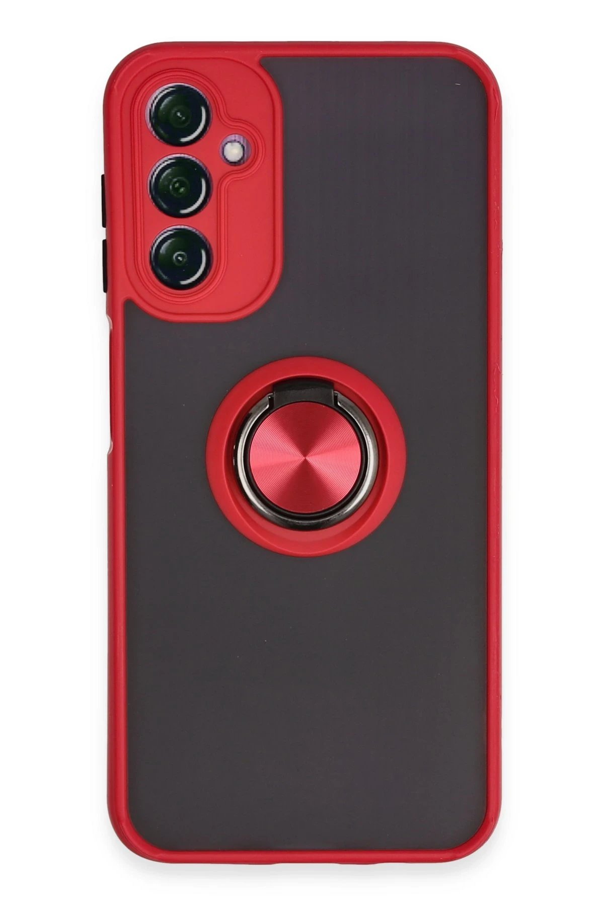 Newface Samsung Galaxy A14 4G Kılıf Montreal Yüzüklü Silikon Kapak - Kırmızı