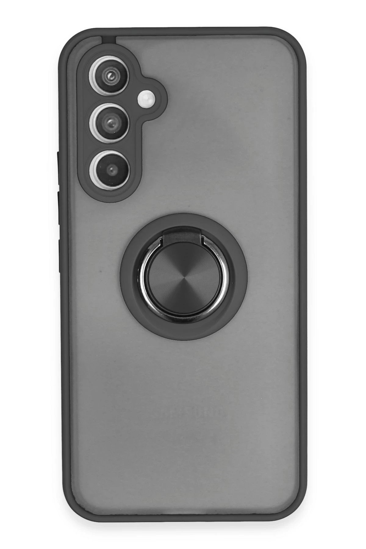 Newface Samsung Galaxy A34 5G Kılıf Montreal Yüzüklü Silikon Kapak - Siyah