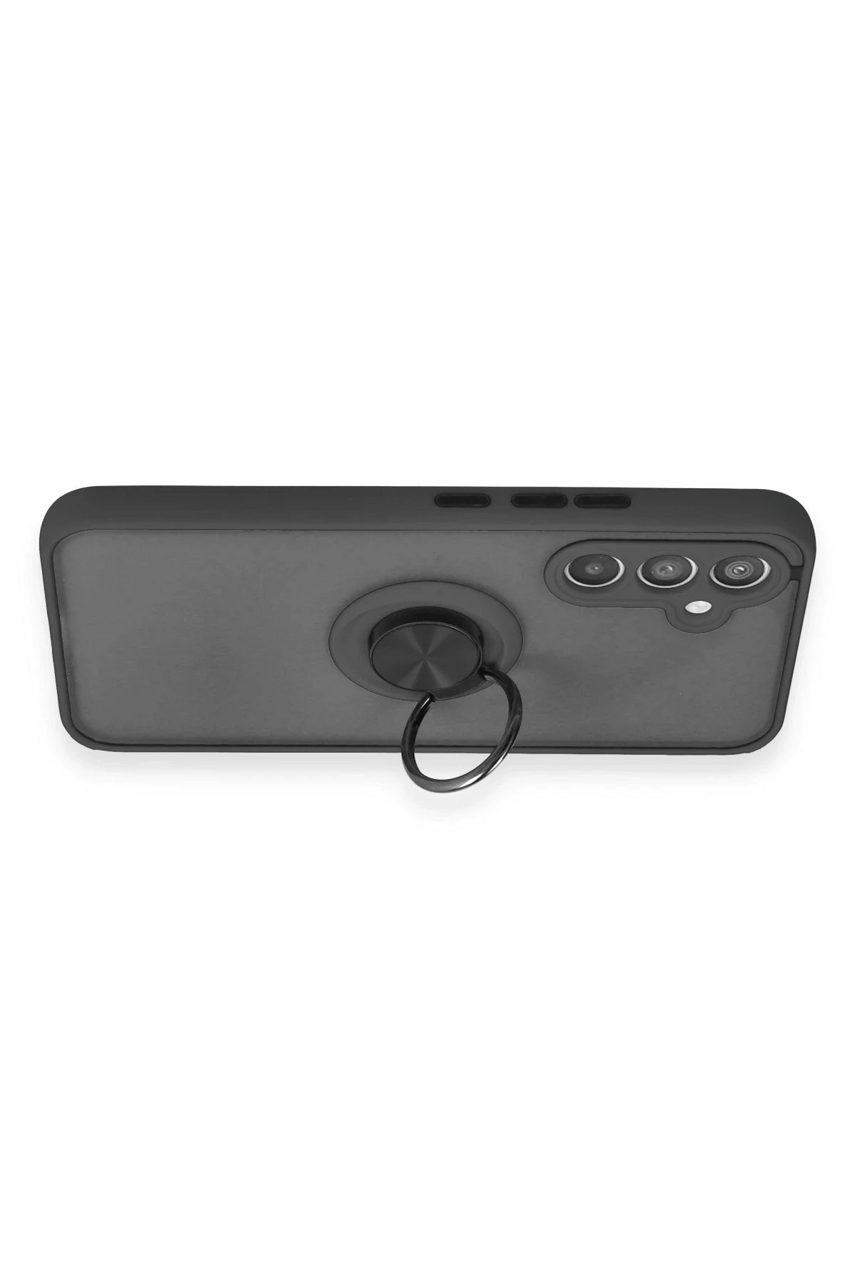 Newface Samsung Galaxy A34 5G Kılıf Montreal Yüzüklü Silikon Kapak - Siyah