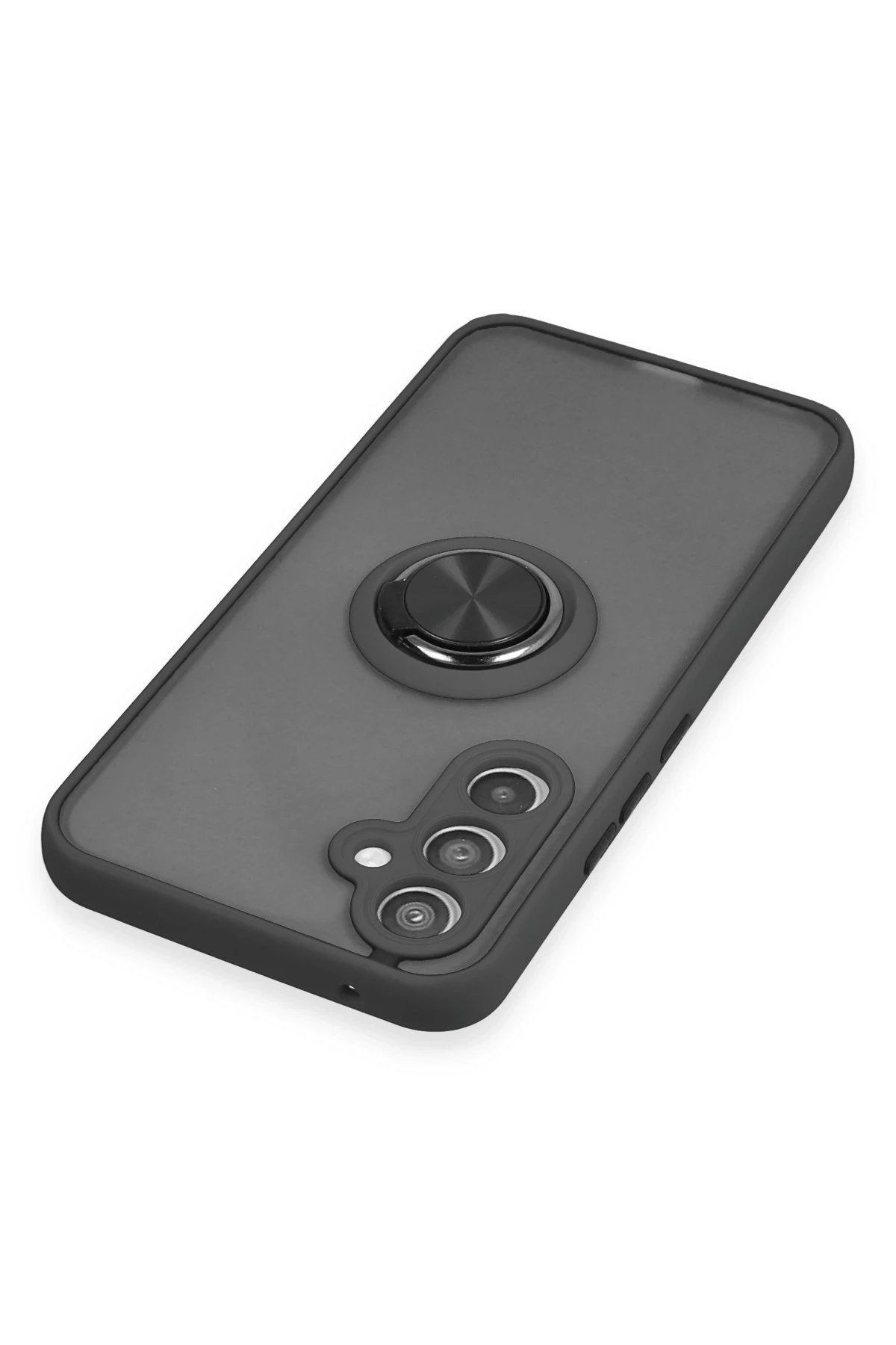 Newface Samsung Galaxy A34 5G Kılıf Montreal Yüzüklü Silikon Kapak - Siyah