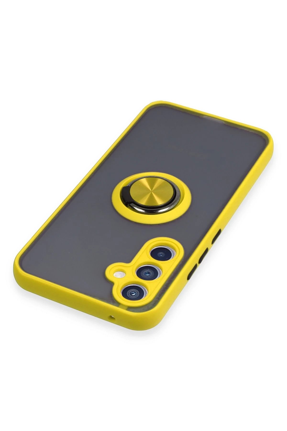 Newface Samsung Galaxy A54 5G Kılıf Montreal Yüzüklü Silikon Kapak - Sarı