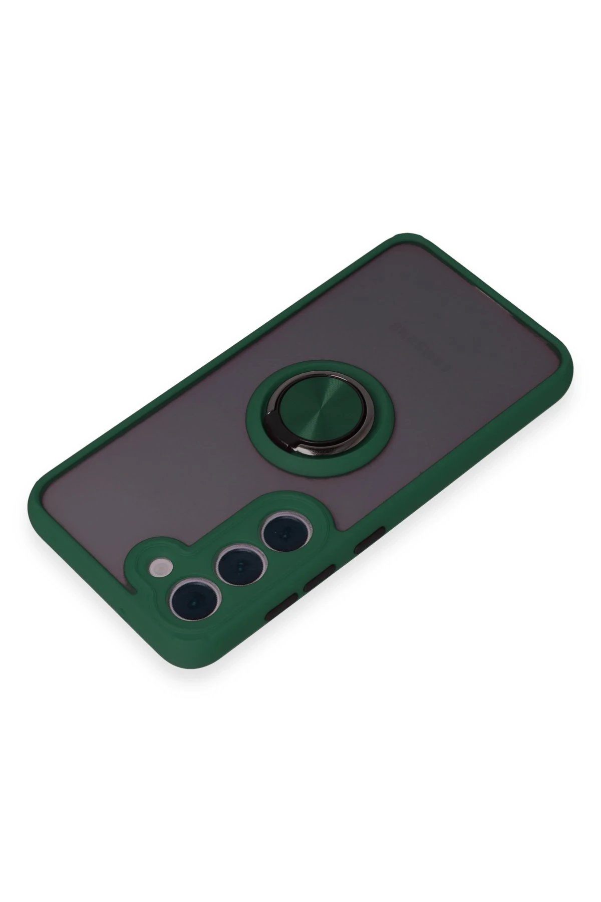 Newface Samsung Galaxy S23 Kılıf Montreal Yüzüklü Silikon Kapak - Yeşil