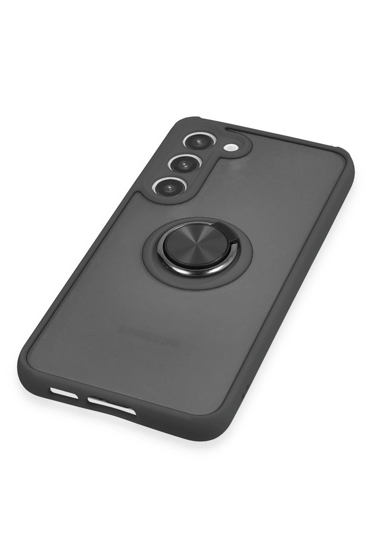 Newface Samsung Galaxy S23 Plus Kılıf Montreal Yüzüklü Silikon Kapak - Siyah