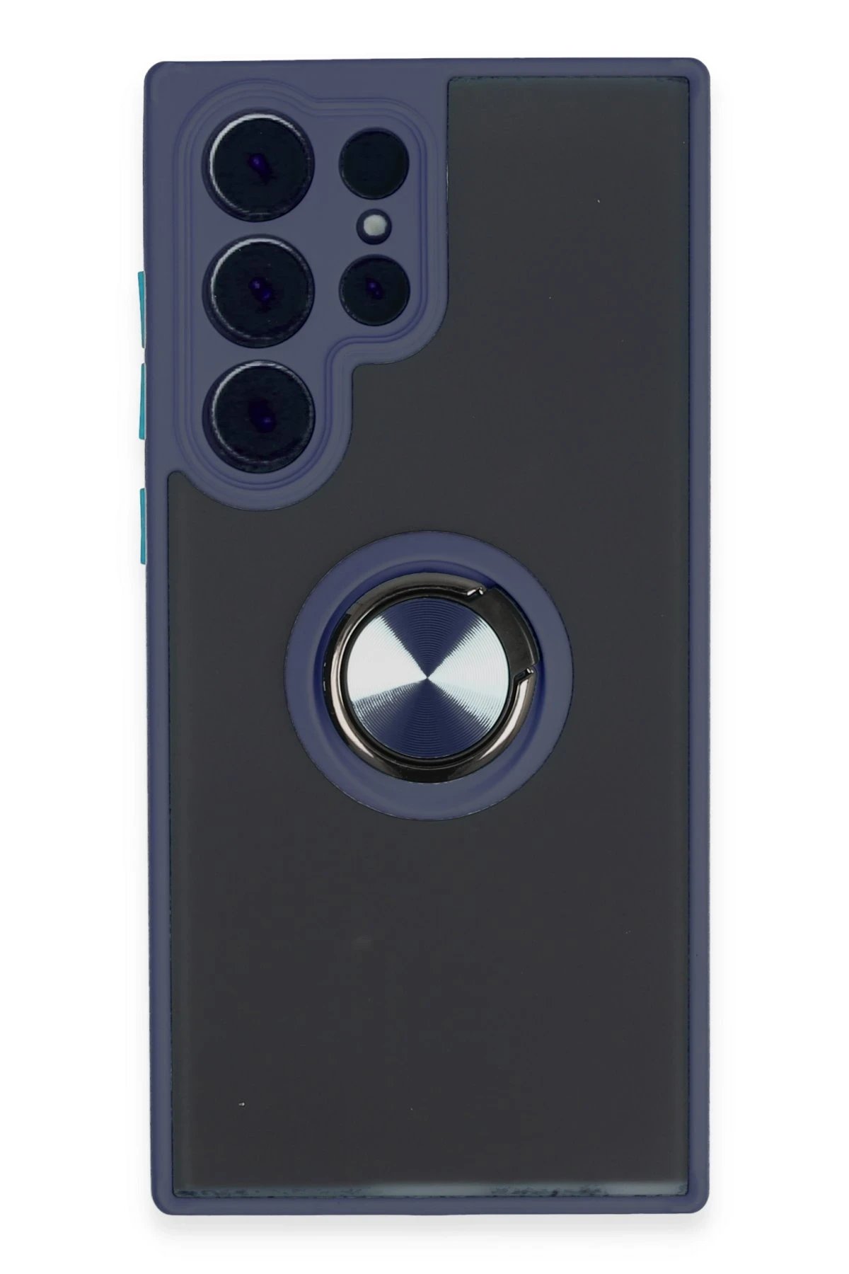 Newface Samsung Galaxy S23 Ultra Kılıf Montreal Yüzüklü Silikon Kapak - Lacivert