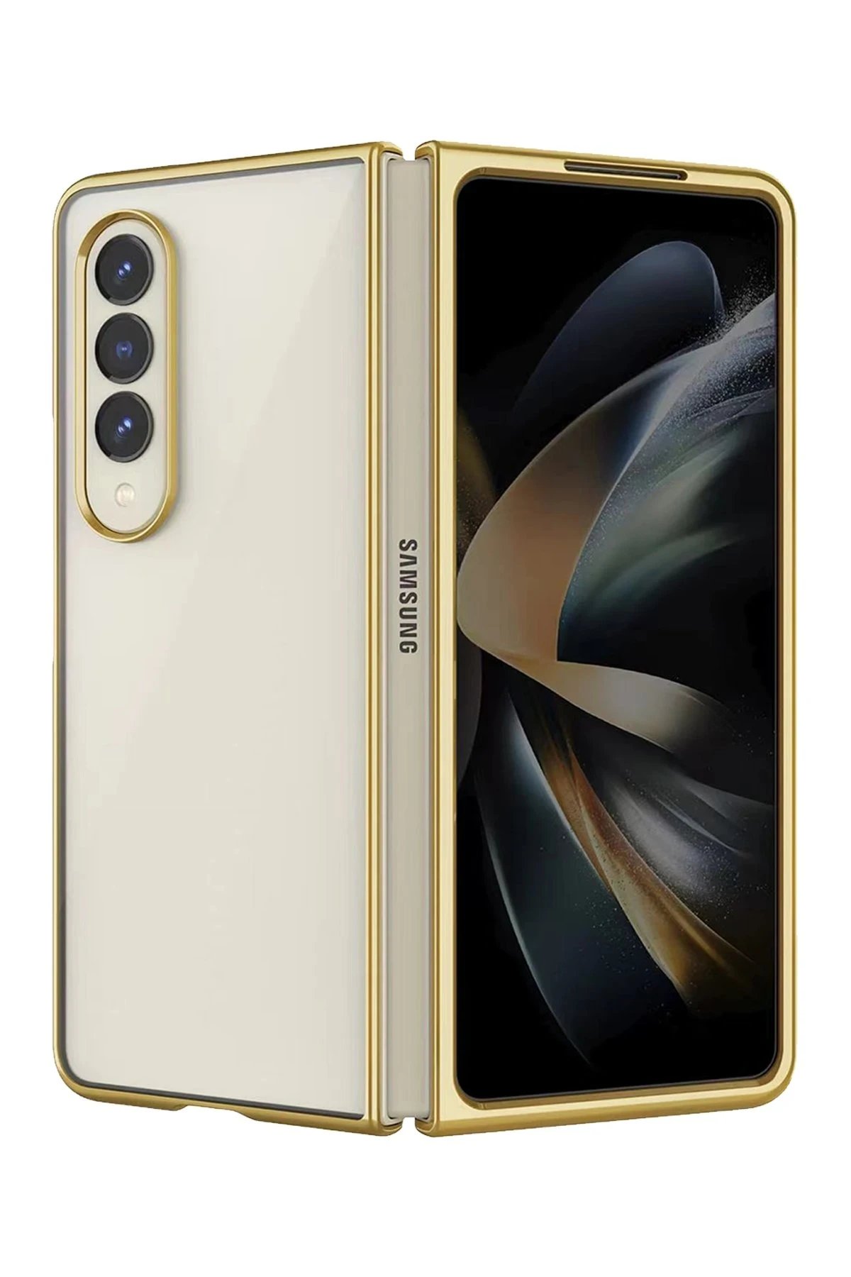 Newface Samsung Galaxy Z Fold 3 Kılıf Fold Element Kapak - Gold