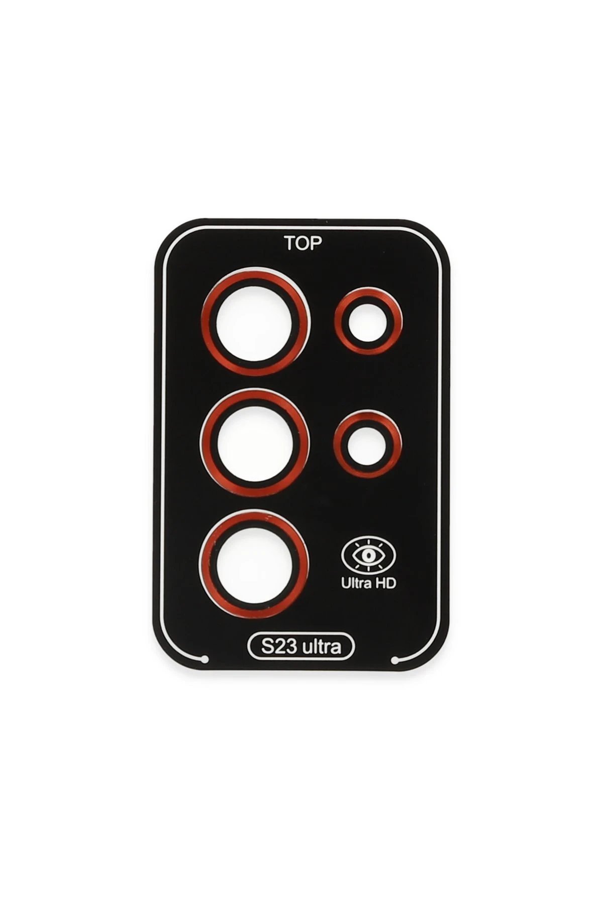 Newface Samsung Galaxy S23 Ultra Valdez Metal Kamera Lens - Kırmızı