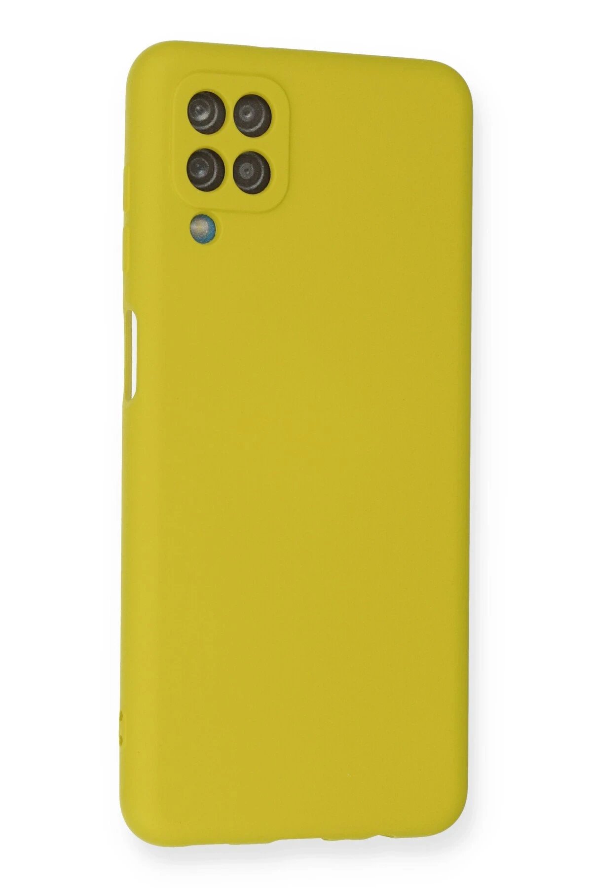 Newface Samsung Galaxy A12 Kılıf Nano içi Kadife Silikon - Sarı