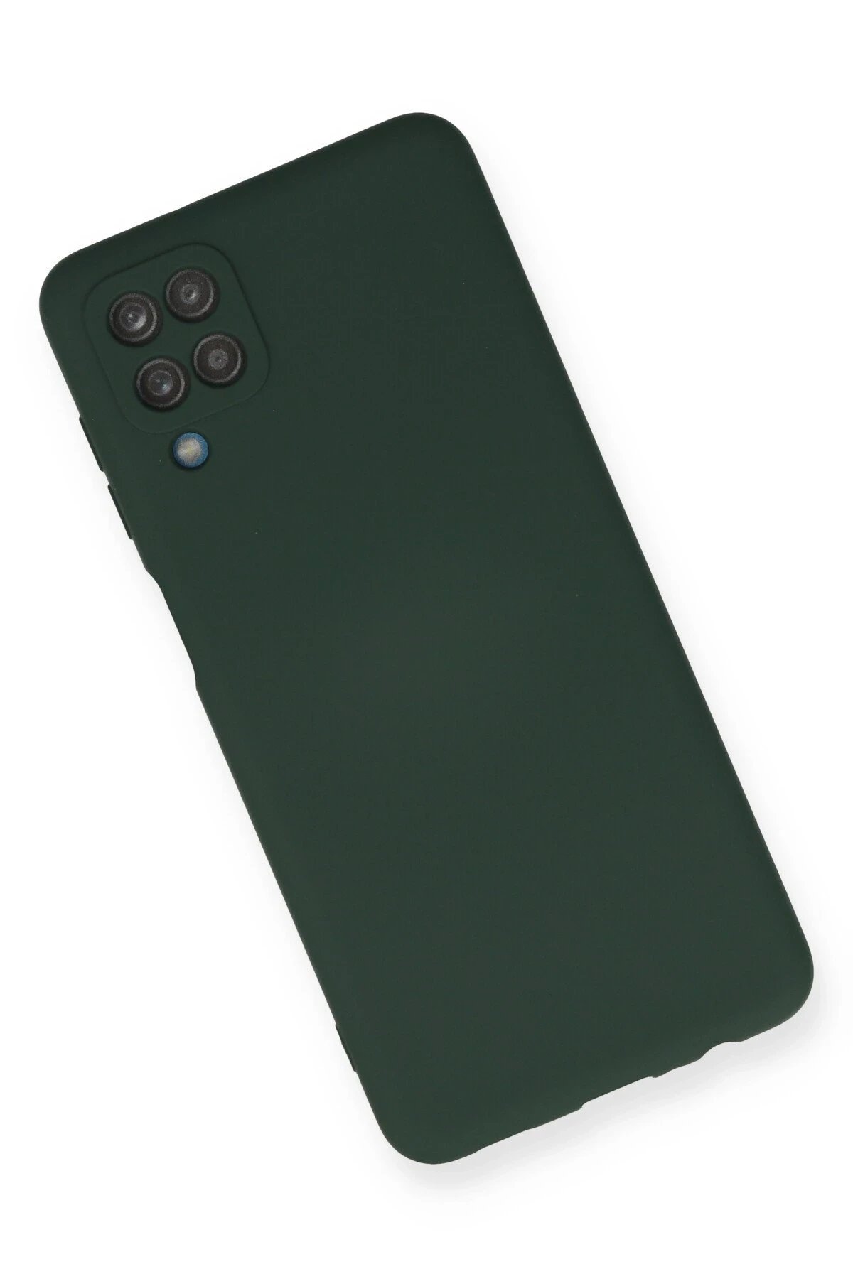 Newface Samsung Galaxy A12 Kılıf Nano içi Kadife Silikon - Koyu Yeşil