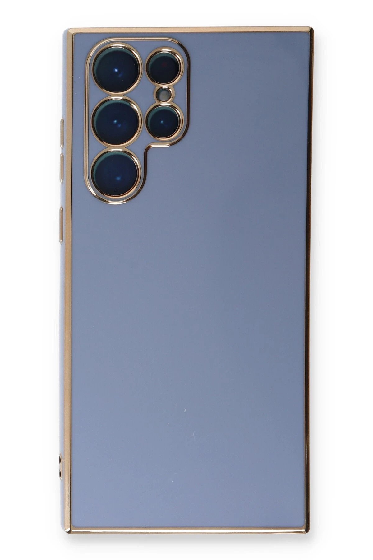 Newface Samsung Galaxy S22 Ultra Kılıf Volet Silikon - Mavi