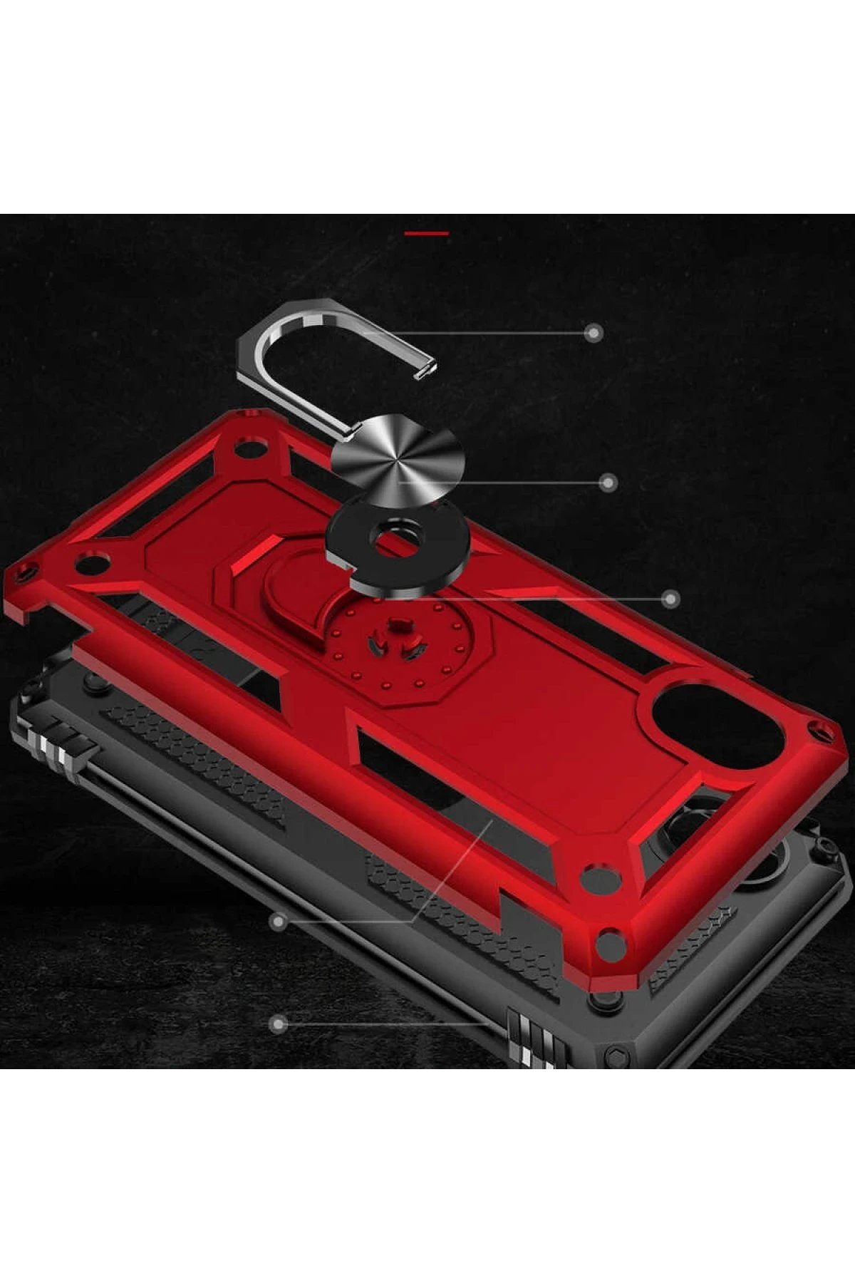 Newface Samsung Galaxy A01 Core Kılıf Sofya Yüzüklü Silikon Kapak - Siyah