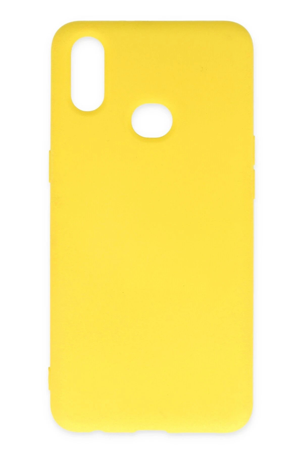 Newface Samsung Galaxy A10S Kılıf Nano içi Kadife Silikon - Sarı