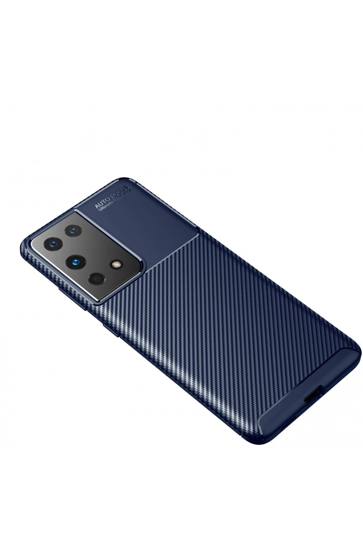 Newface Samsung Galaxy S21 Ultra Kılıf Auto Focus Karbon Kapak - Lacivert