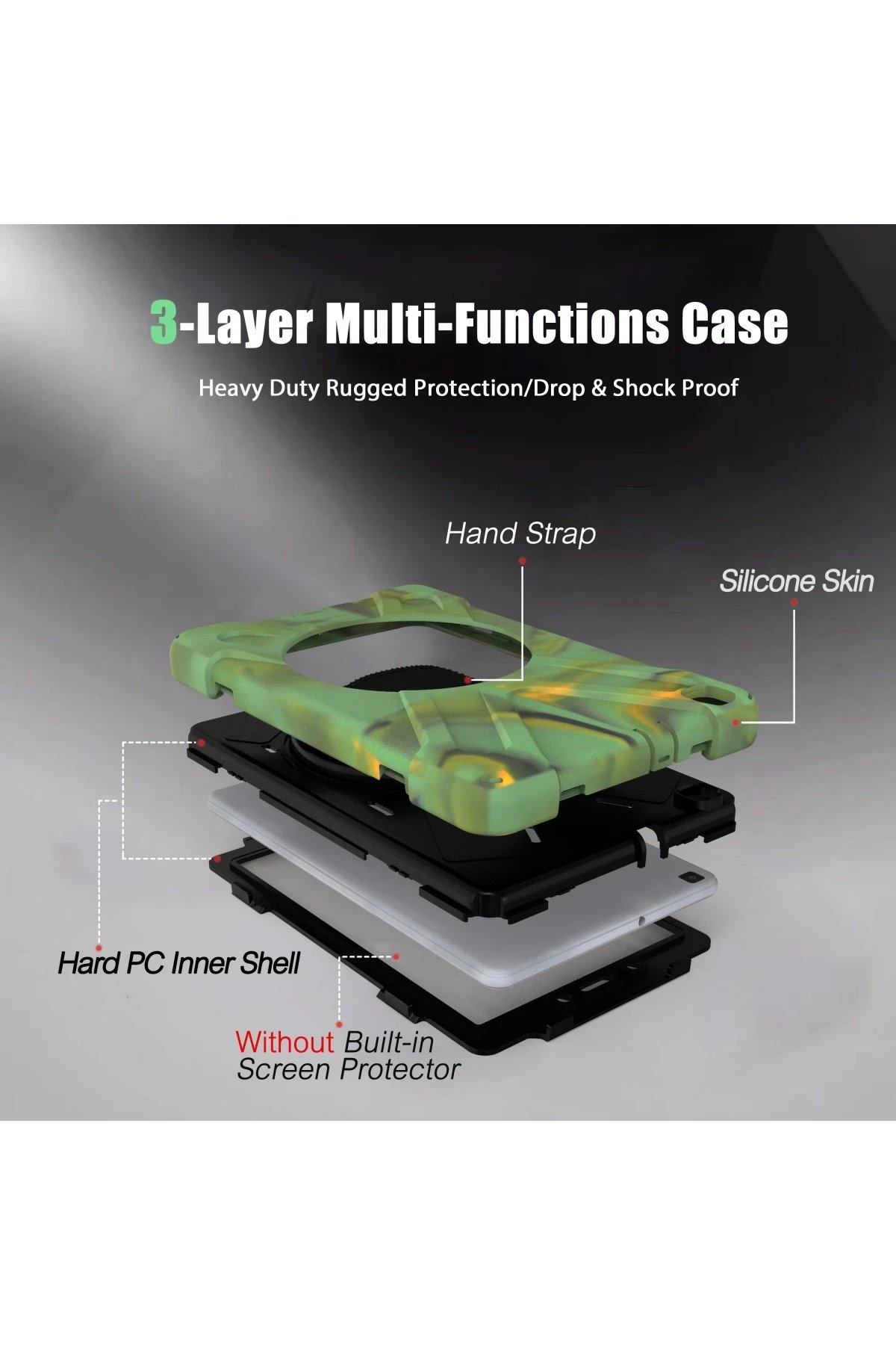 Newface Samsung Galaxy T290 Tab A 8 Kılıf Amazing Tablet Kapak - Kamuflaj