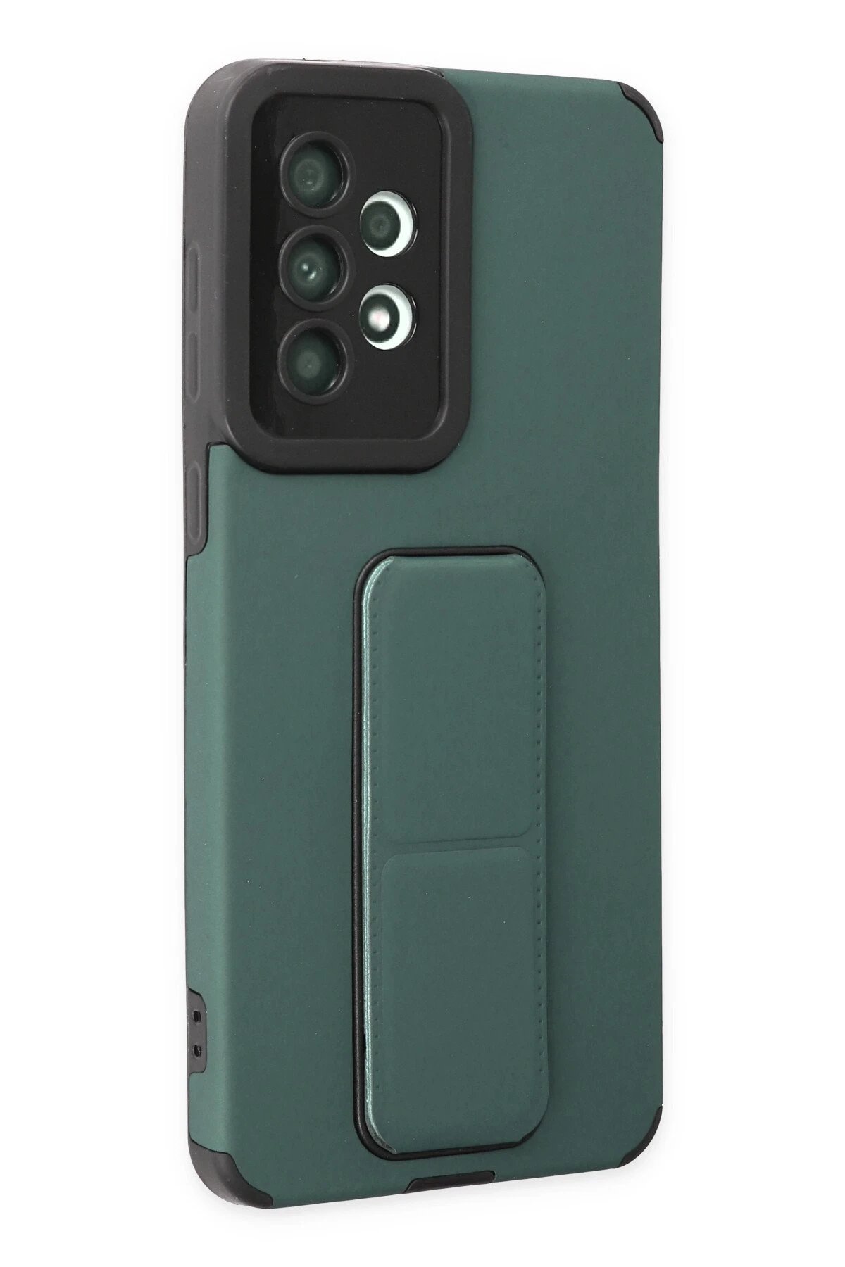 Newface Samsung Galaxy A33 5G Kılıf Mega Standlı Silikon - Yeşil