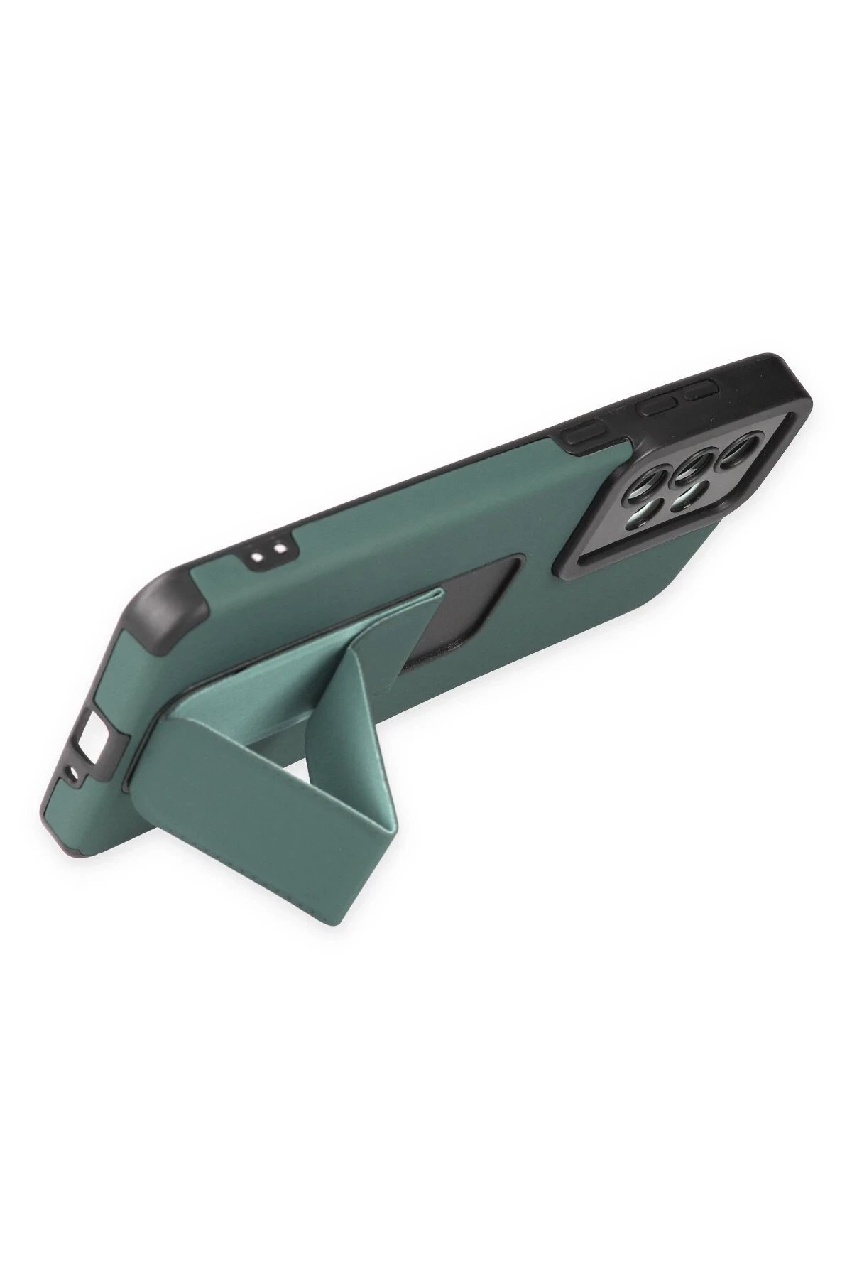 Newface Samsung Galaxy A33 5G Kılıf Mega Standlı Silikon - Yeşil