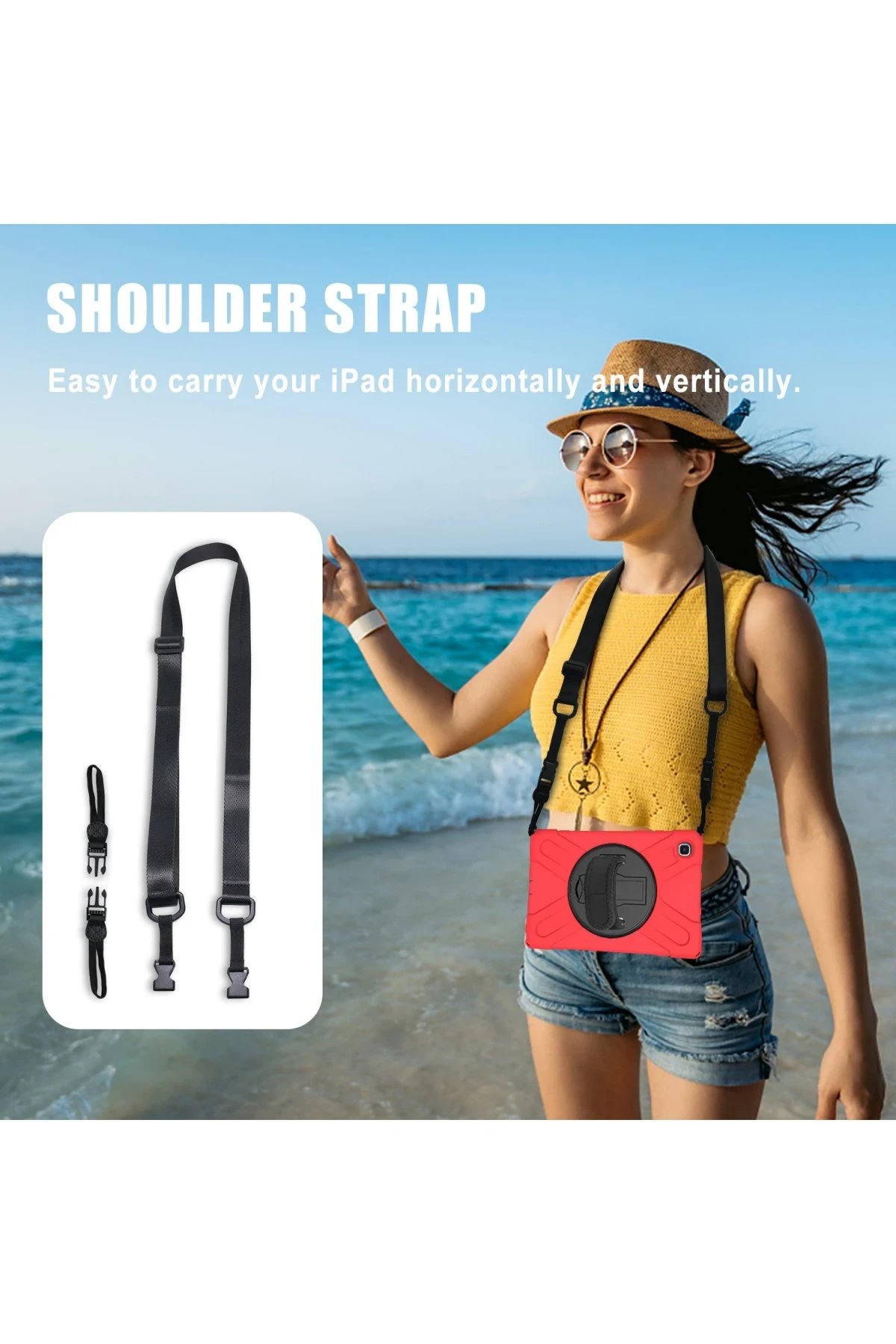 Newface Samsung Galaxy T500 Tab A7 10.4 Kılıf Amazing Tablet Kapak - Kırmızı