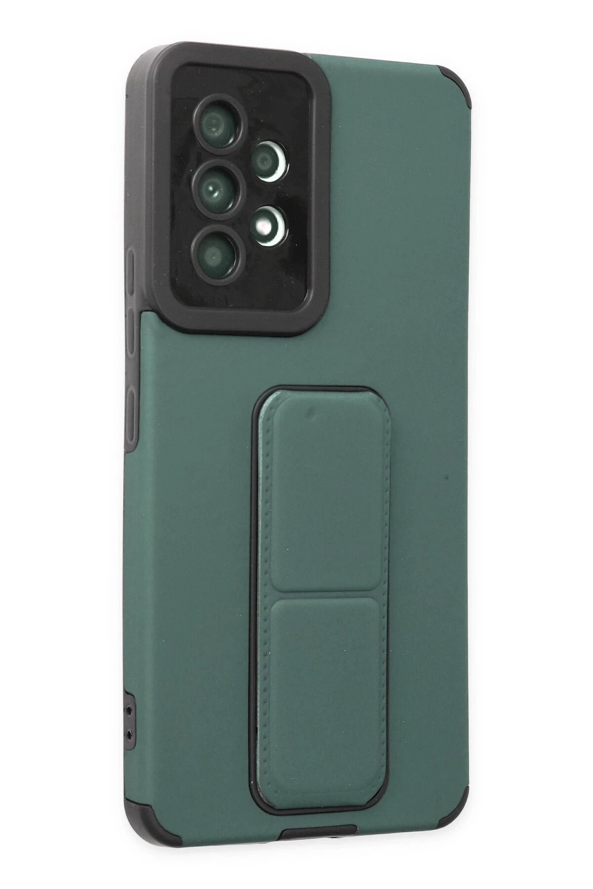 Newface Samsung Galaxy A53 5G Kılıf Mega Standlı Silikon - Yeşil