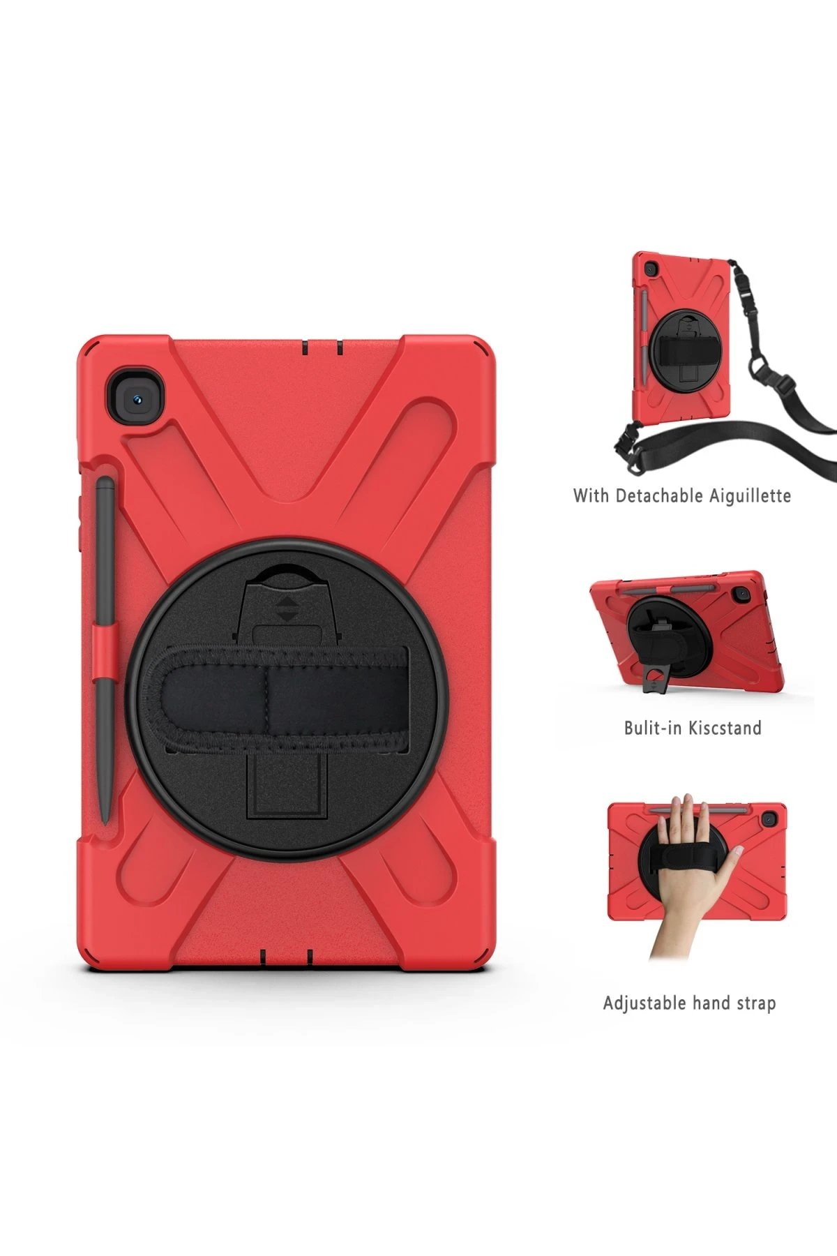 Newface Samsung Galaxy P610 Tab S6 Lite 10.4 Kılıf Amazing Tablet Kapak - Kırmızı