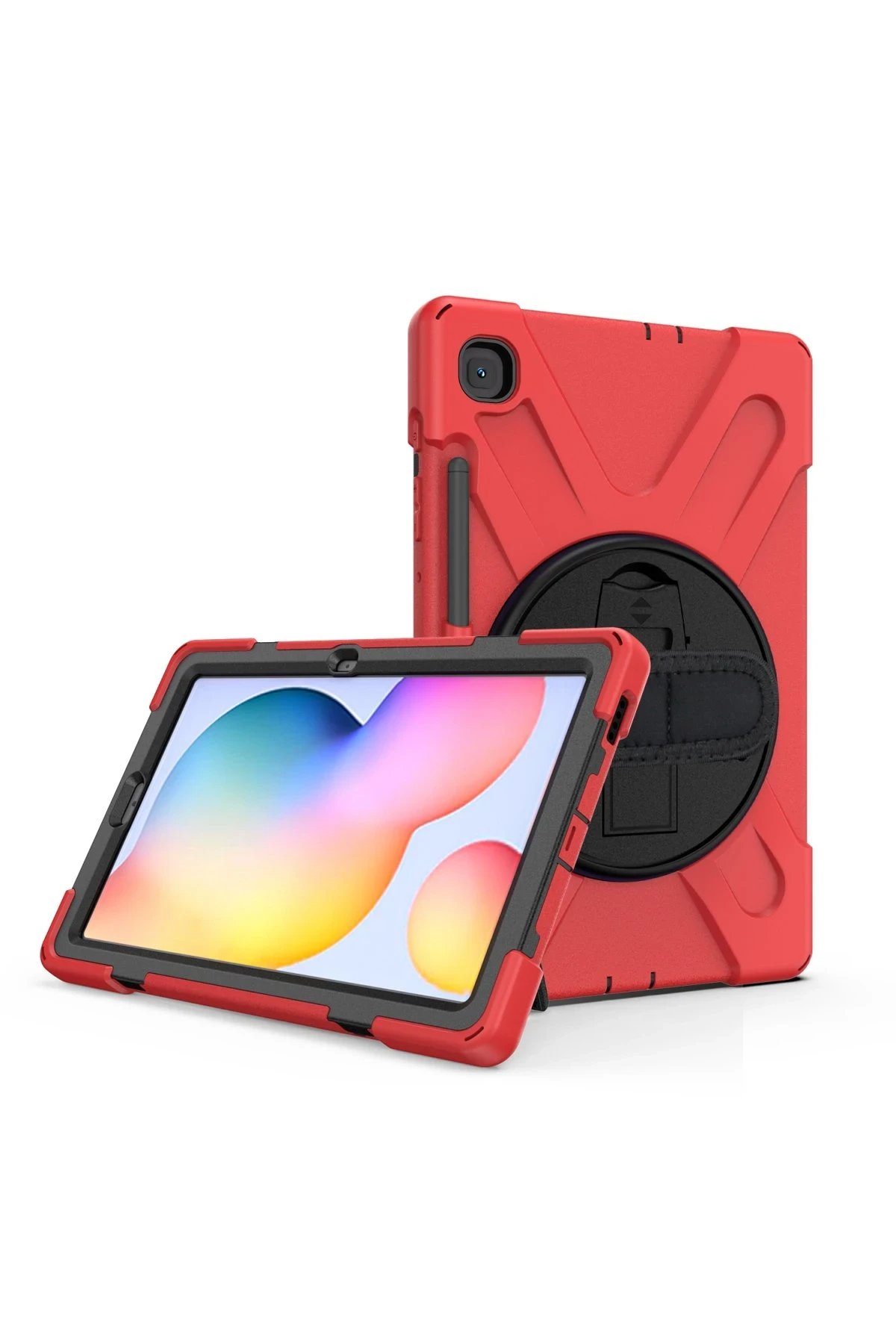 Newface Samsung Galaxy P610 Tab S6 Lite 10.4 Kılıf Amazing Tablet Kapak - Kırmızı