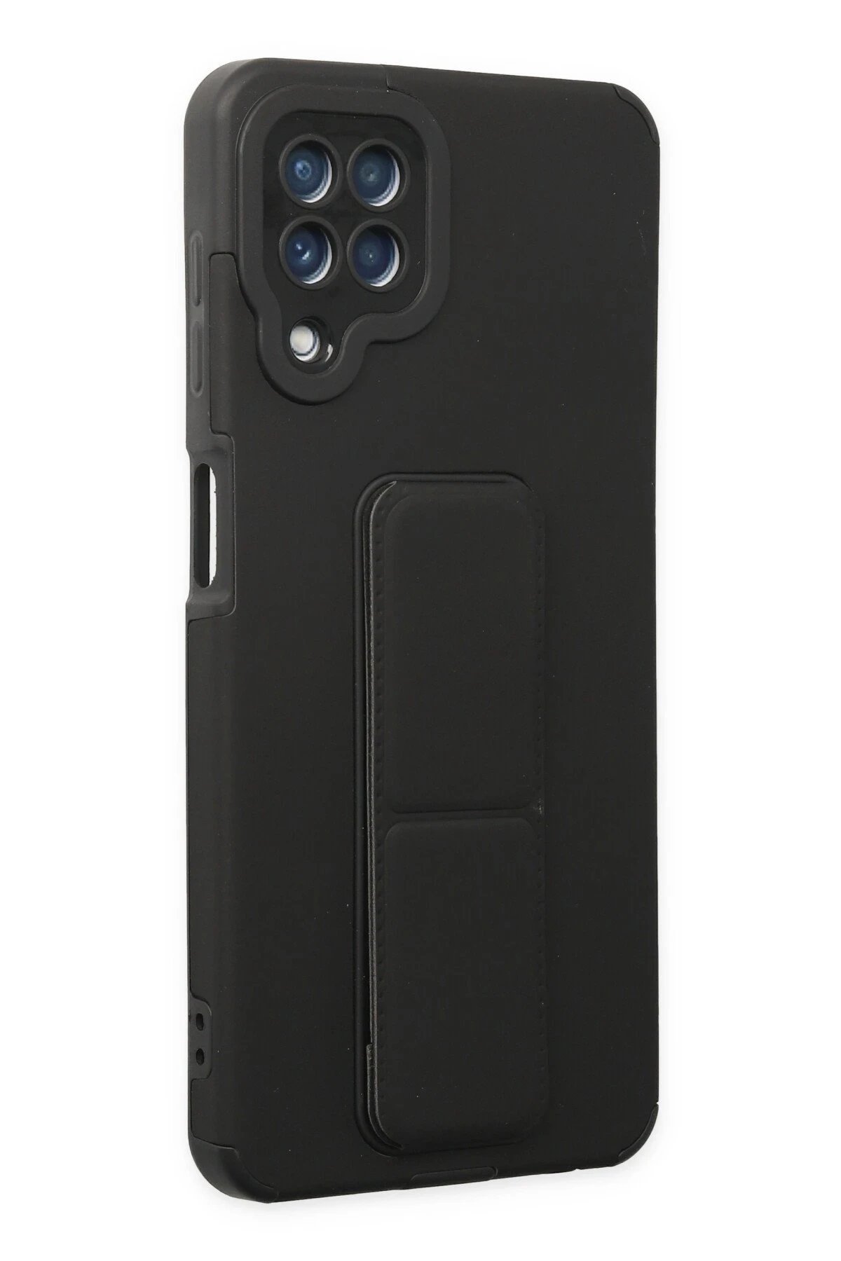 Newface Samsung Galaxy A22 Kılıf Mega Standlı Silikon - Siyah