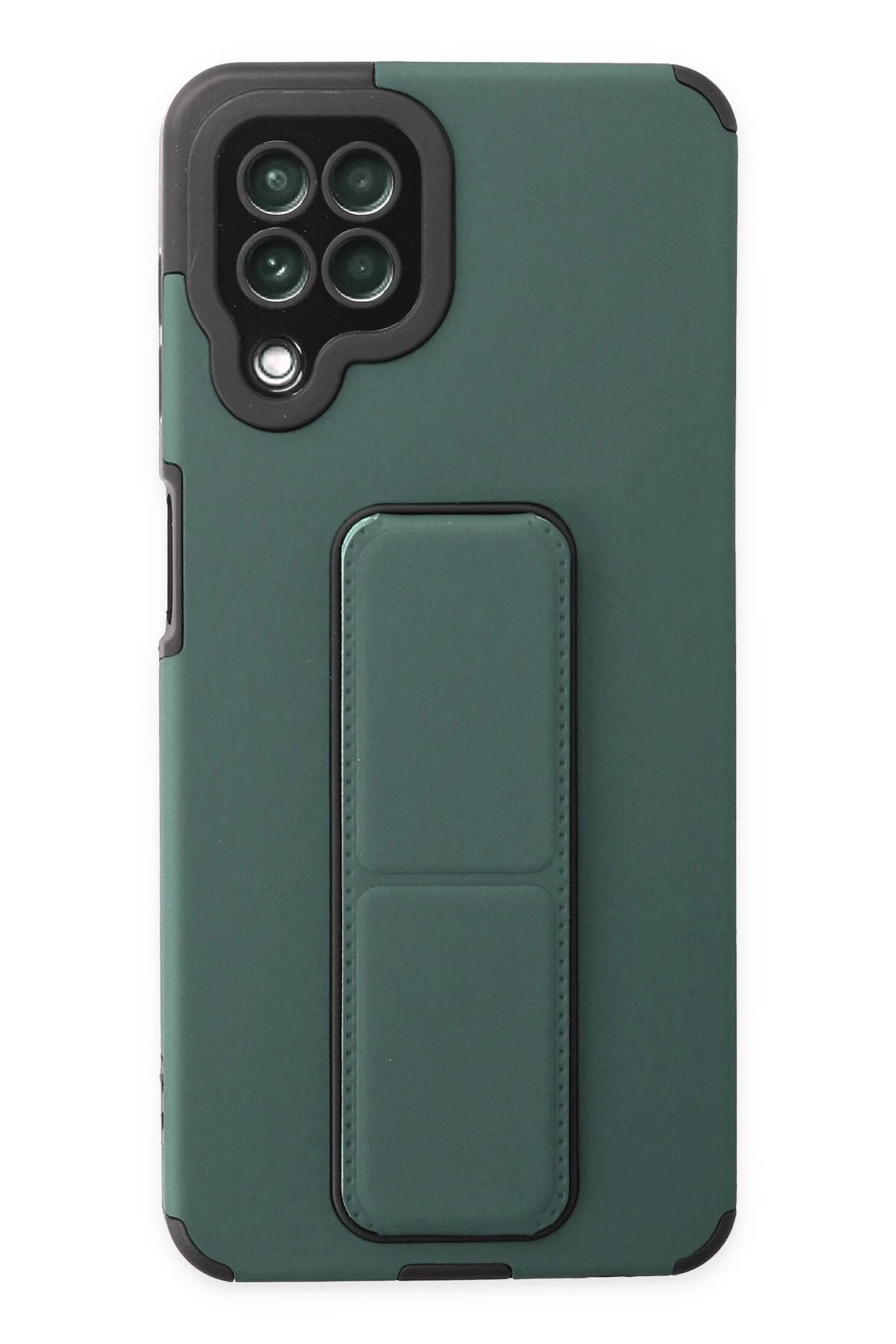 Newface Samsung Galaxy A22 Kılıf Mega Standlı Silikon - Yeşil