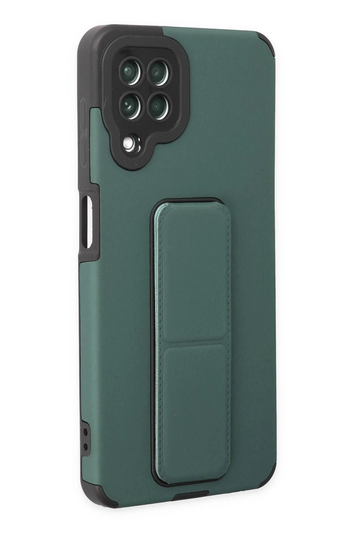 Newface Samsung Galaxy A22 Kılıf Mega Standlı Silikon - Yeşil