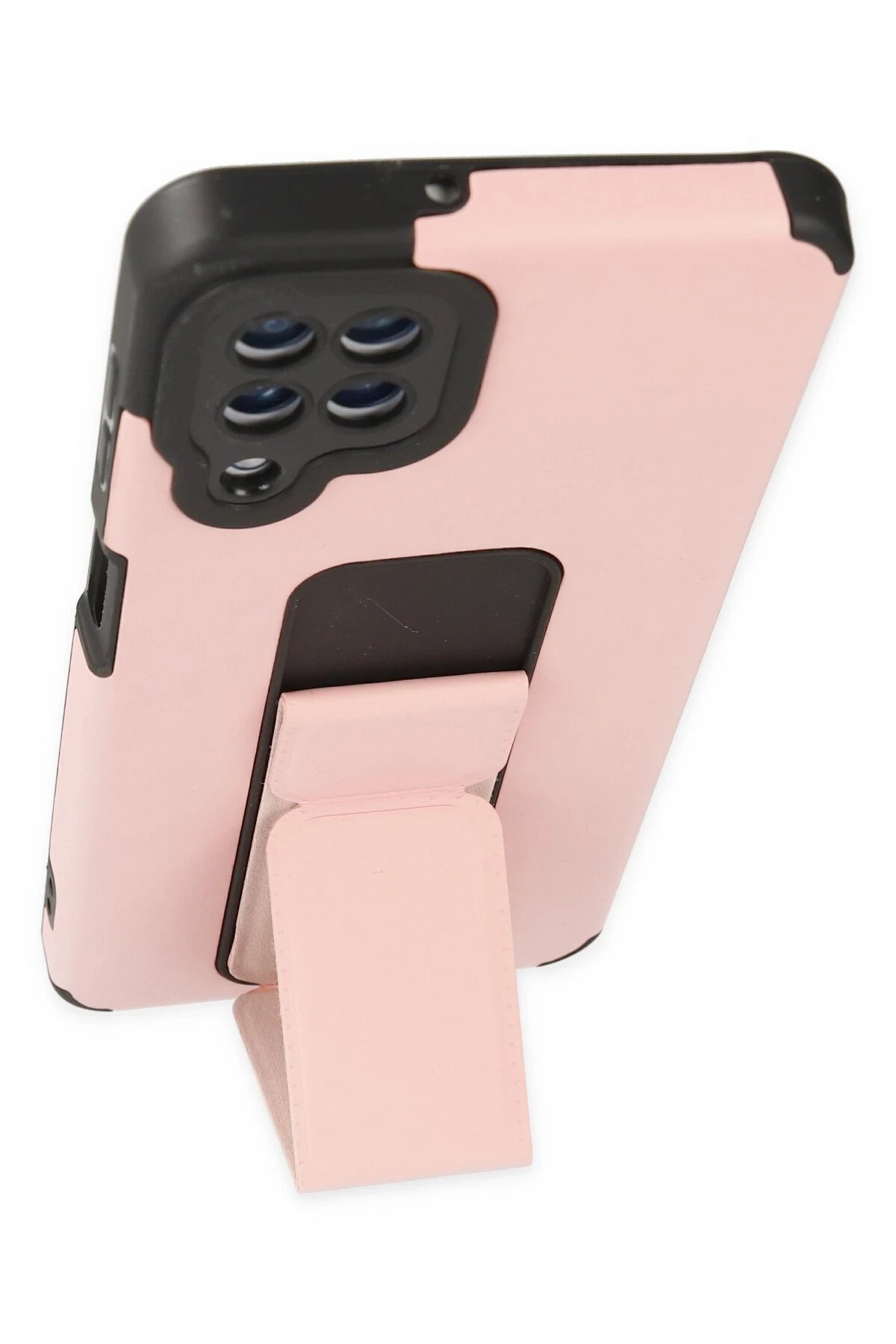 Newface Samsung Galaxy A22 Kılıf Mega Standlı Silikon - Pudra