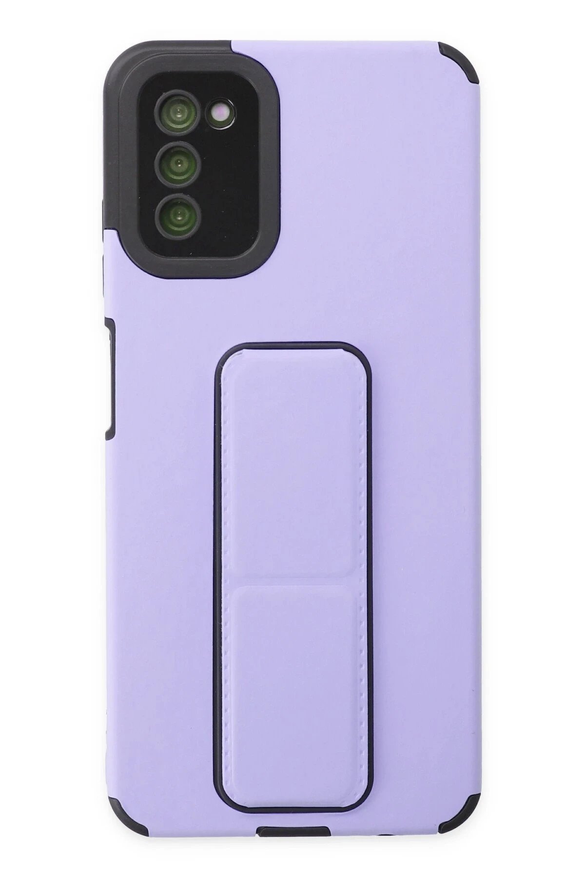 Newface Samsung Galaxy A03S Kılıf Mega Standlı Silikon - Lila