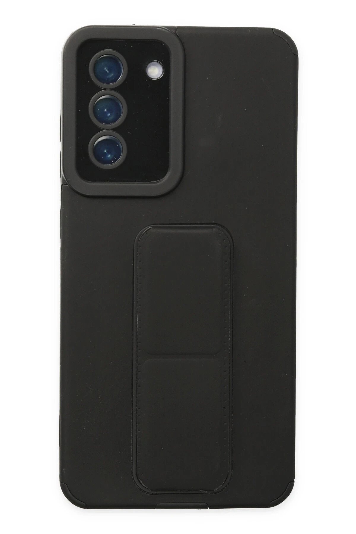 Newface Samsung Galaxy S21 FE Kılıf Mega Standlı Silikon - Siyah