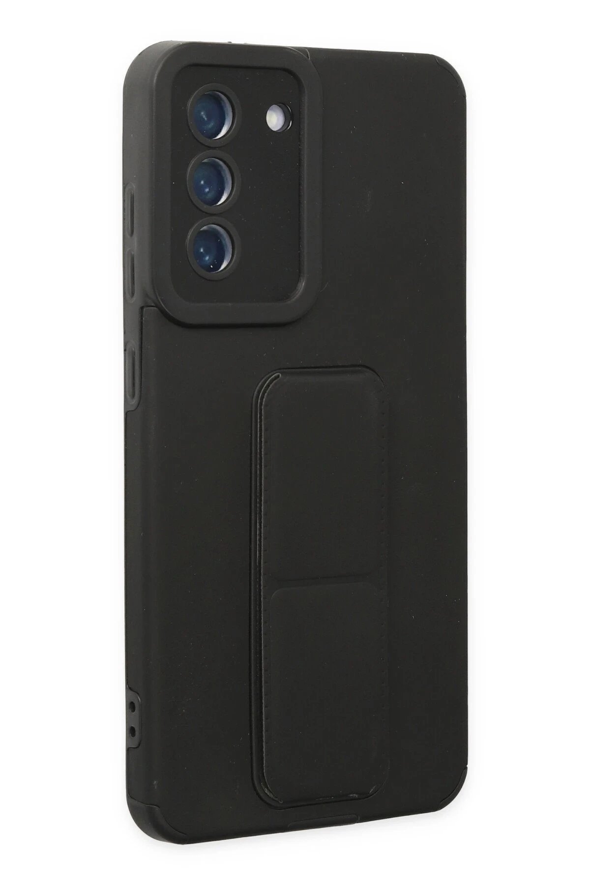 Newface Samsung Galaxy S21 FE Kılıf Mega Standlı Silikon - Siyah