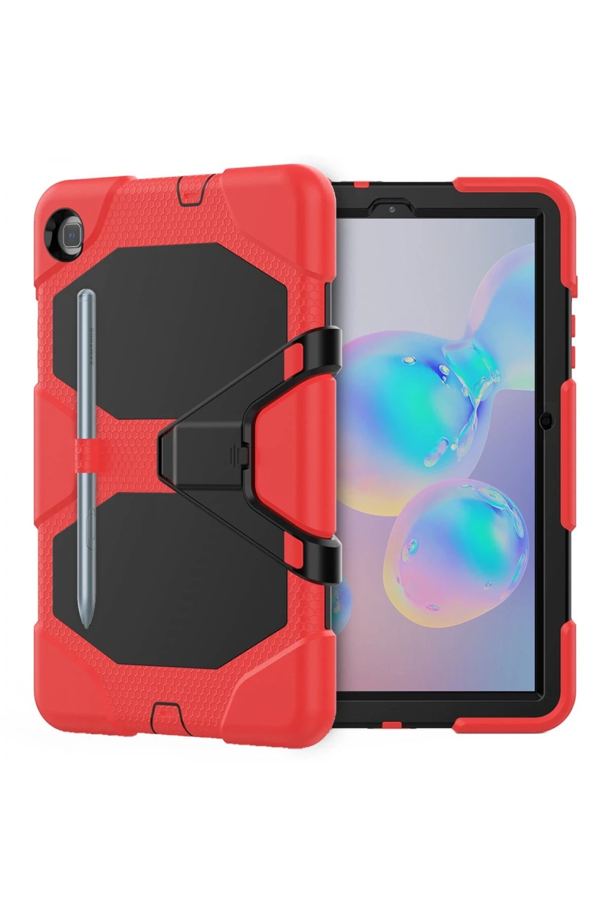 Newface Samsung Galaxy T500 Tab A7 10.4 Kılıf Griffin Tablet Kapak - Kırmızı