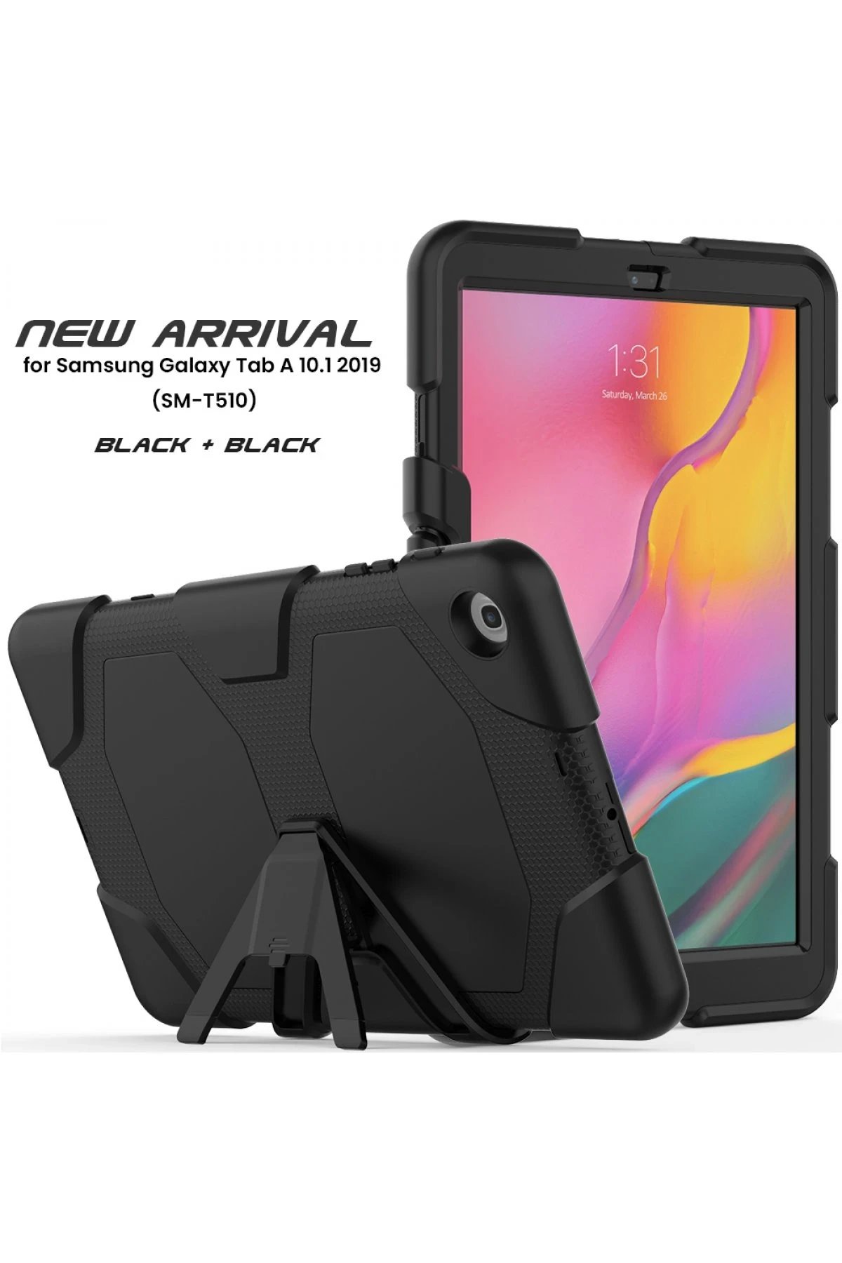 Newface Samsung Galaxy T510 Tab A 10.1 Kılıf Griffin Tablet Kapak - Siyah