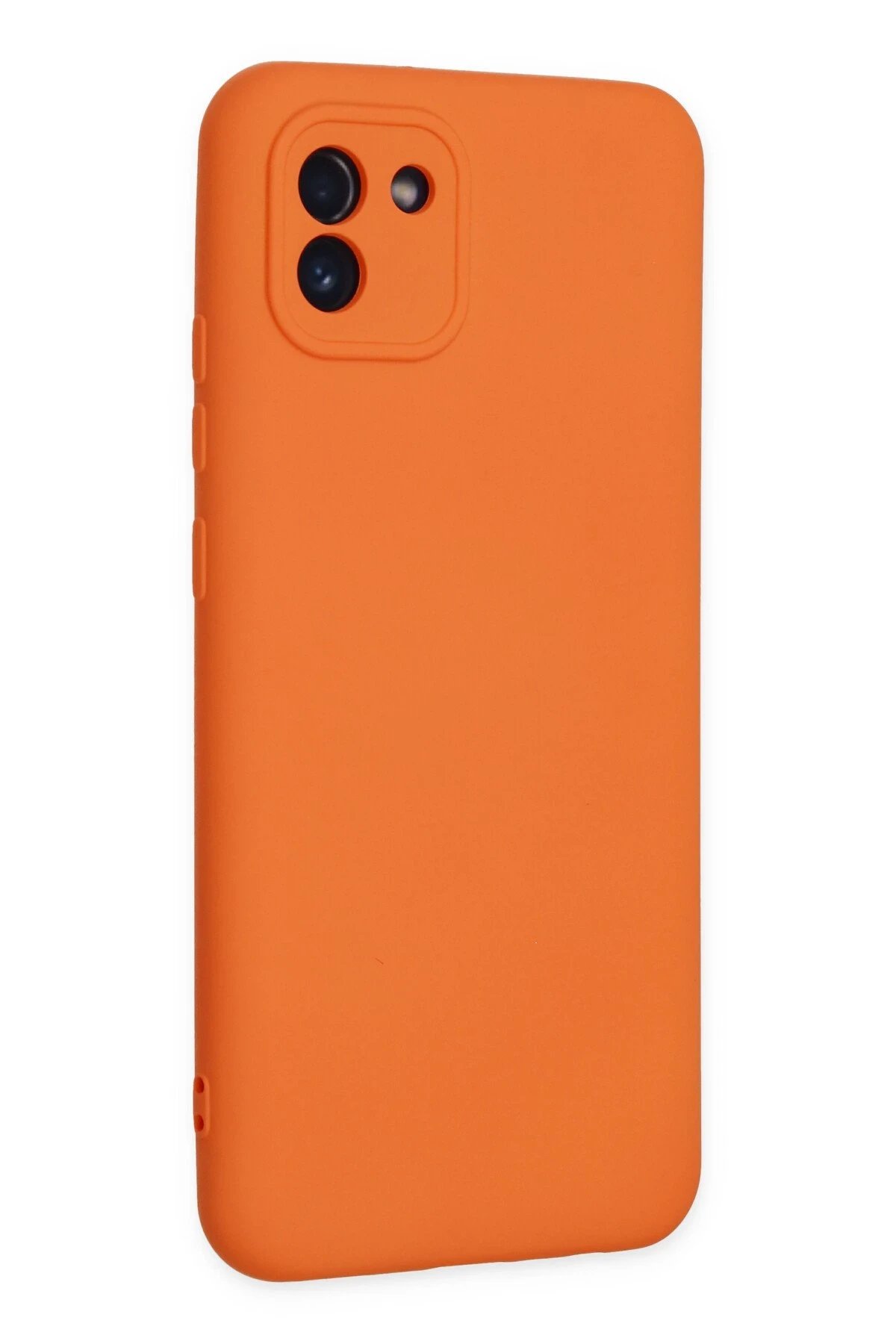 Newface Samsung Galaxy A03 Kılıf Nano içi Kadife Silikon - Turuncu