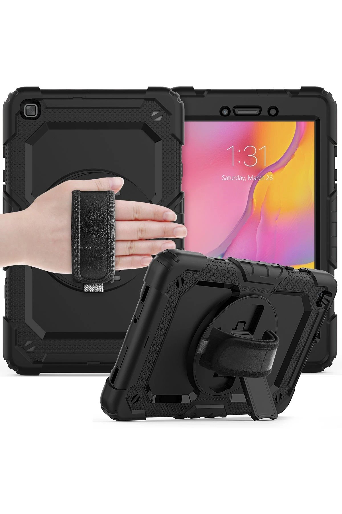 Newface Samsung Galaxy T290 Tab A 8 Kılıf Pars Tablet Kapak - Siyah