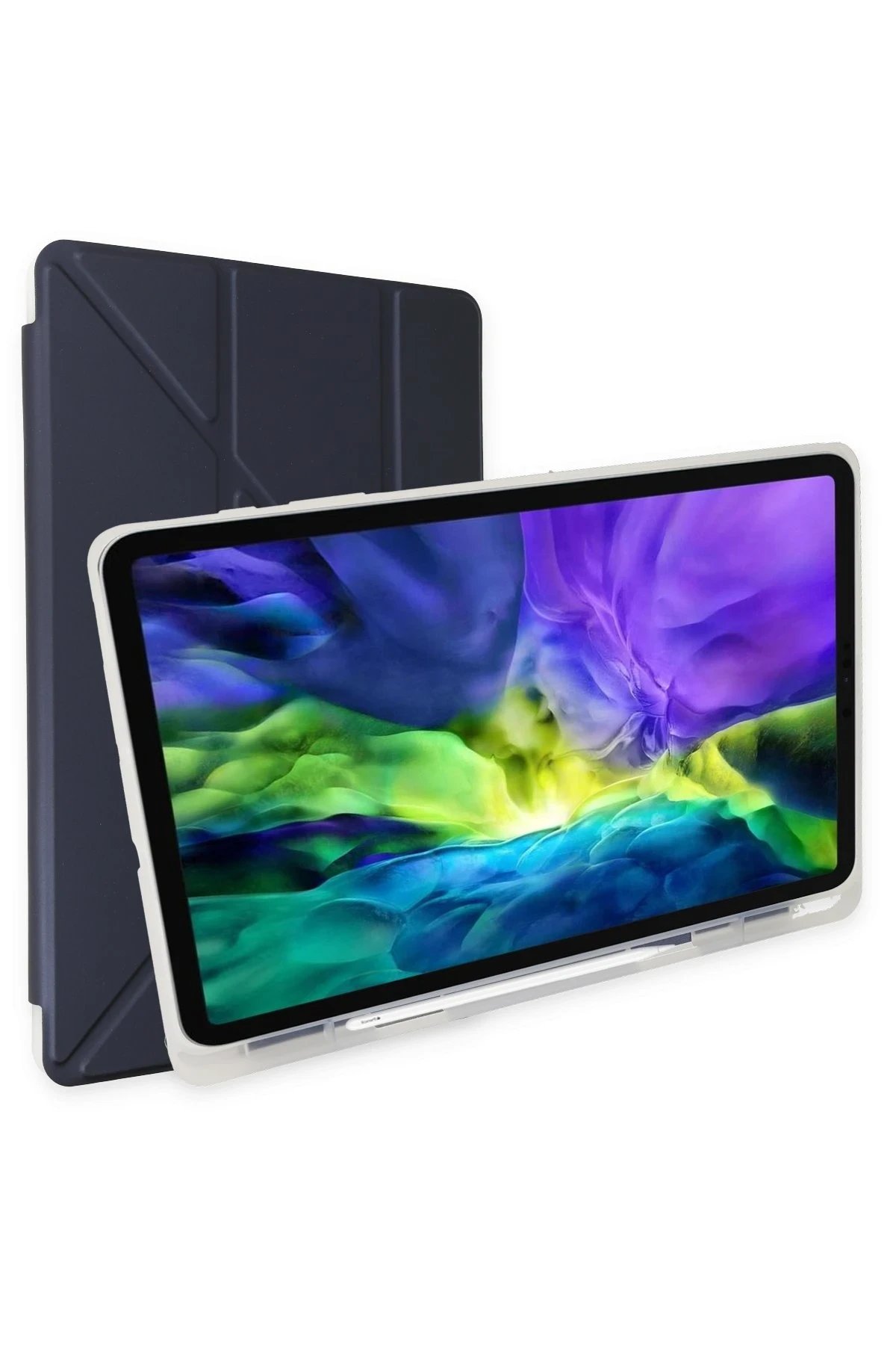 Newface Samsung Galaxy X200 Tab A8 10.5 Kılıf Kalemlikli Mars Tablet Kılıfı - Lacivert