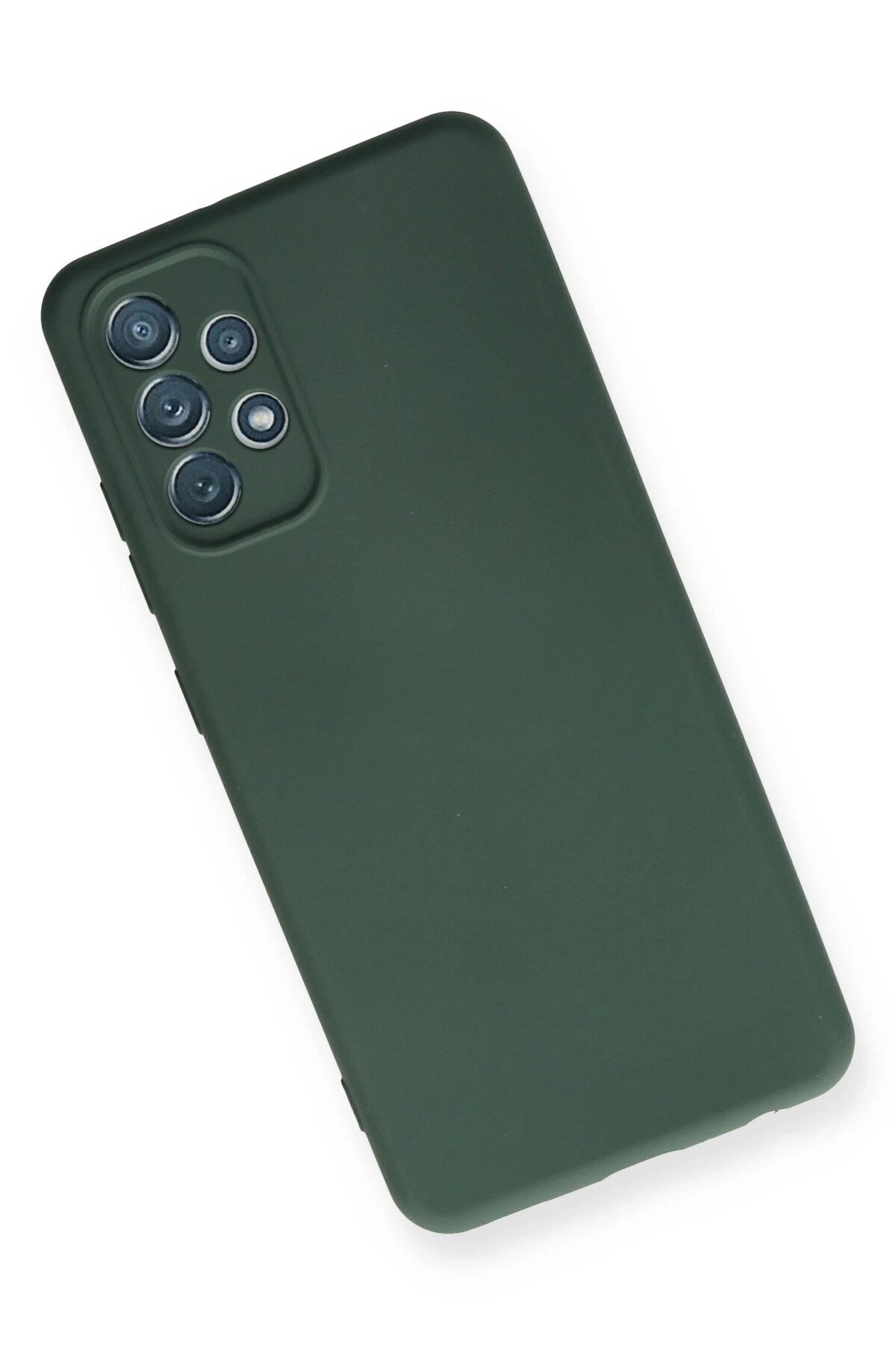 Newface Samsung Galaxy A32 Kılıf Nano içi Kadife Silikon - Koyu Yeşil