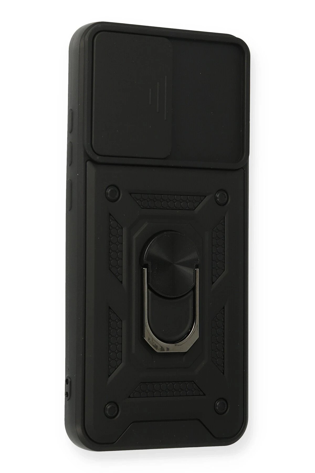 Newface Samsung Galaxy A02S Kılıf Pars Lens Yüzüklü Silikon - Siyah