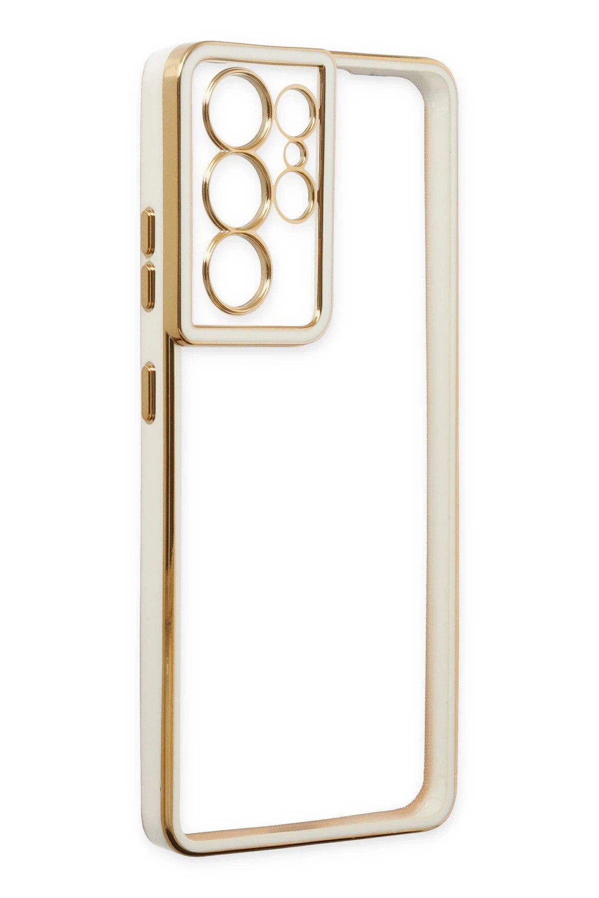 Newface Samsung Galaxy S21 Ultra Kılıf Liva Lens Silikon - Beyaz