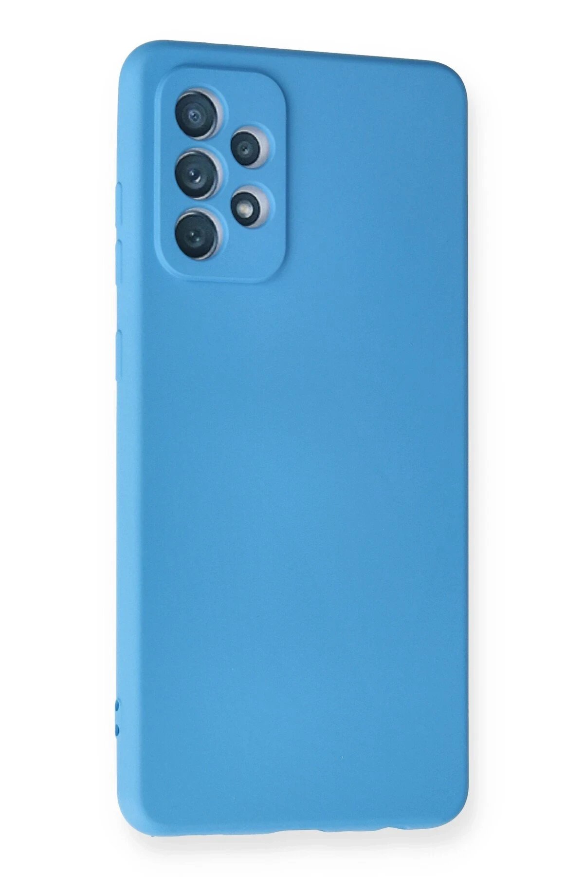 Newface Samsung Galaxy A72 Kılıf Nano içi Kadife Silikon - Mavi