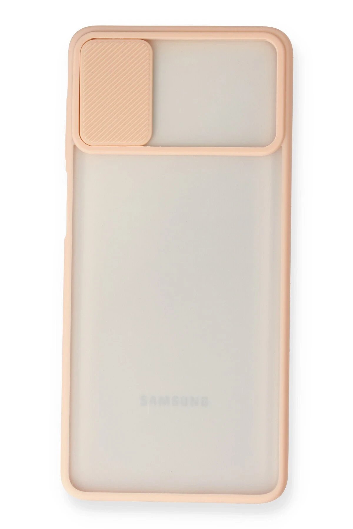 Newface Samsung Galaxy M51 Kılıf Palm Buzlu Kamera Sürgülü Silikon - Pembe