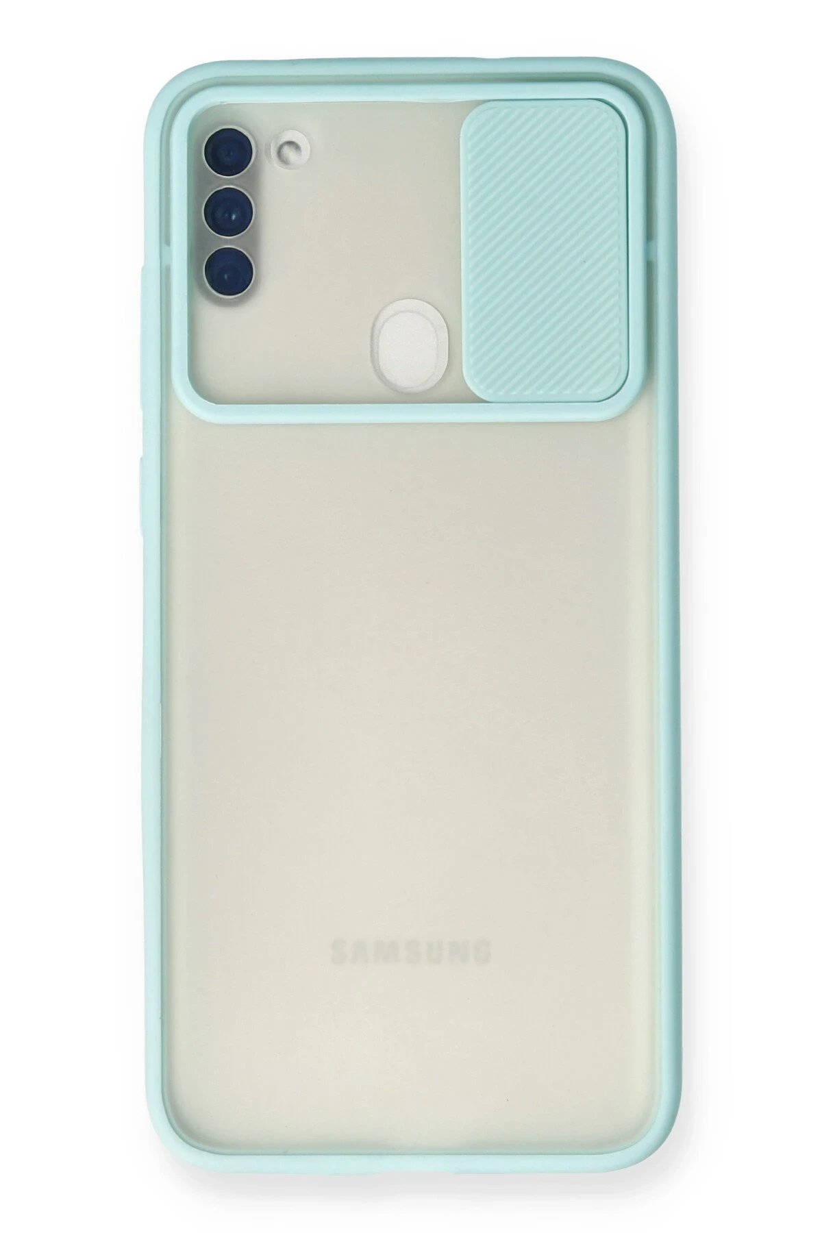 Newface Samsung Galaxy A11 Kılıf Palm Buzlu Kamera Sürgülü Silikon uaz