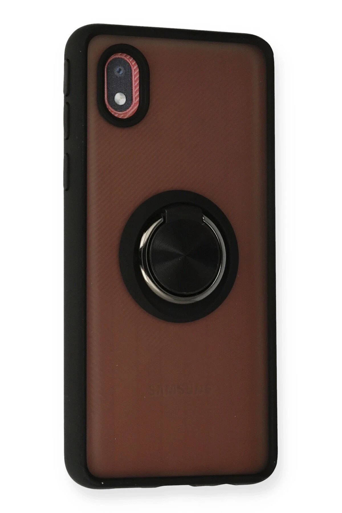 Newface Samsung Galaxy A01 Core Kılıf Montreal Yüzüklü Silikon Kapak - Siyah