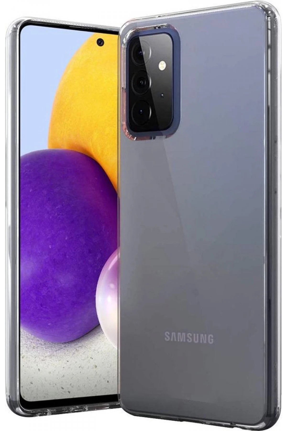 Newface Samsung Galaxy A72 Kılıf Lüx Şeffaf Silikon