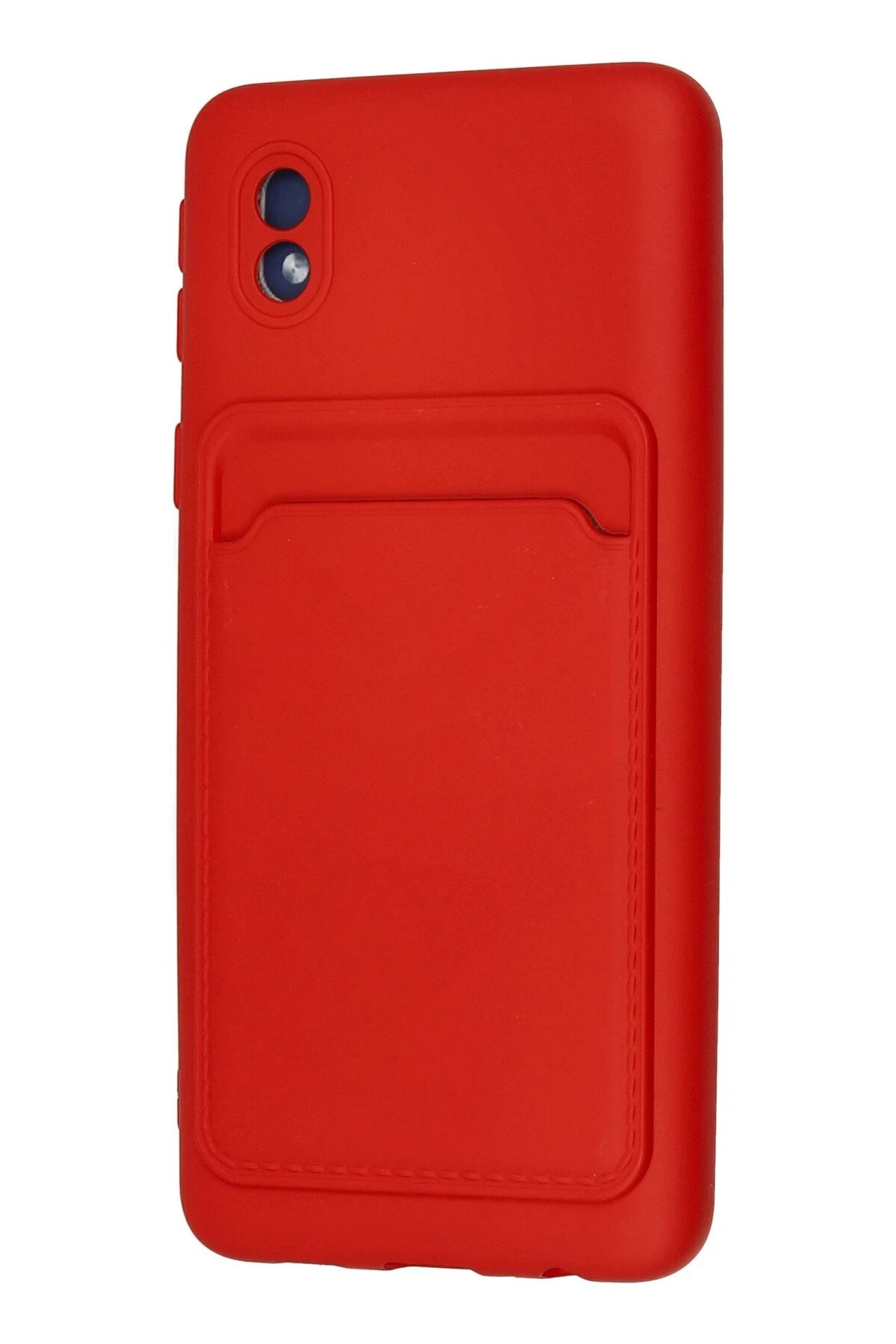 Newface Samsung Galaxy A01 Core Kılıf Kelvin Kartvizitli Silikon - Kırmızı